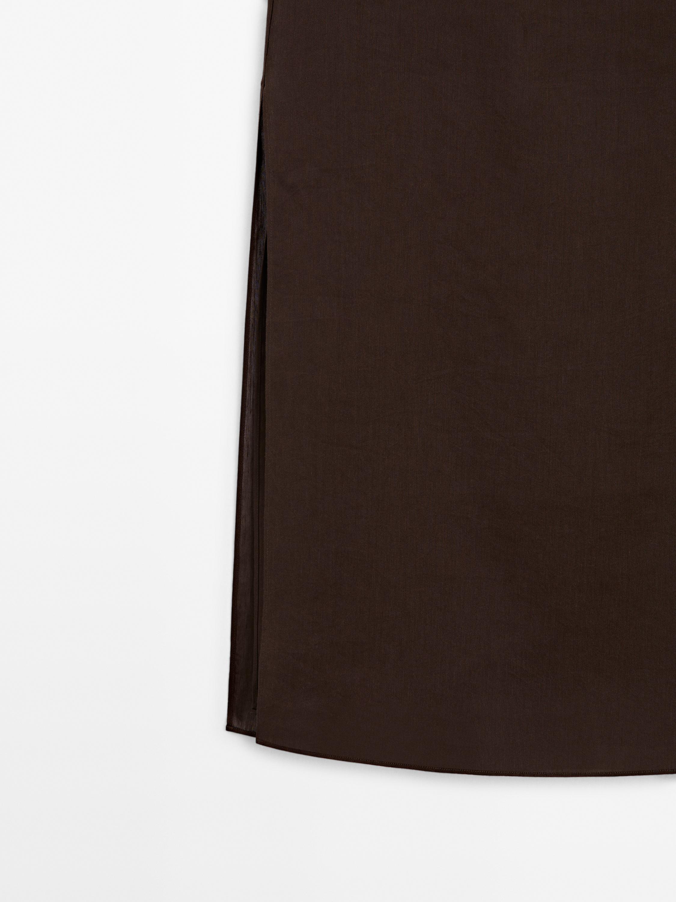 Long skirt with drawstring detail