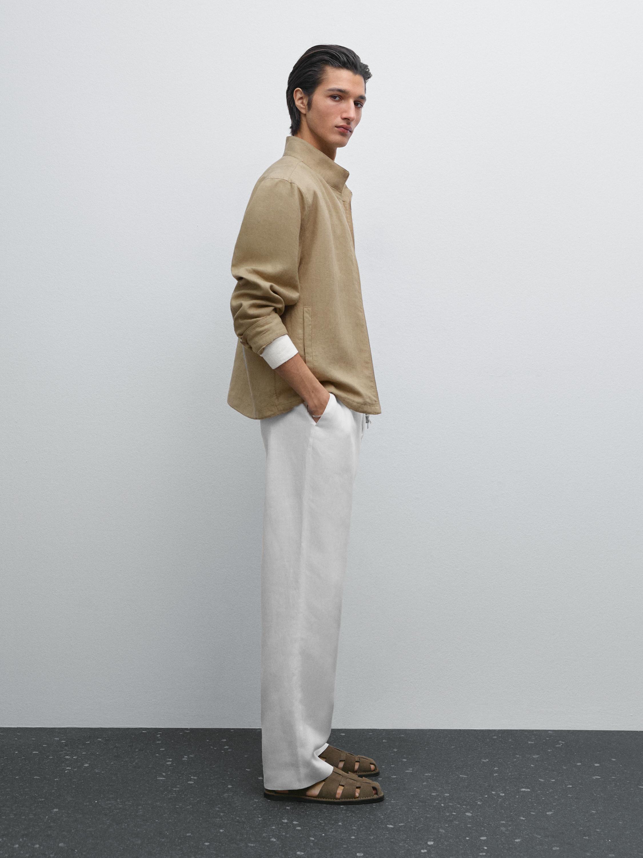 100% linen bomber jacket