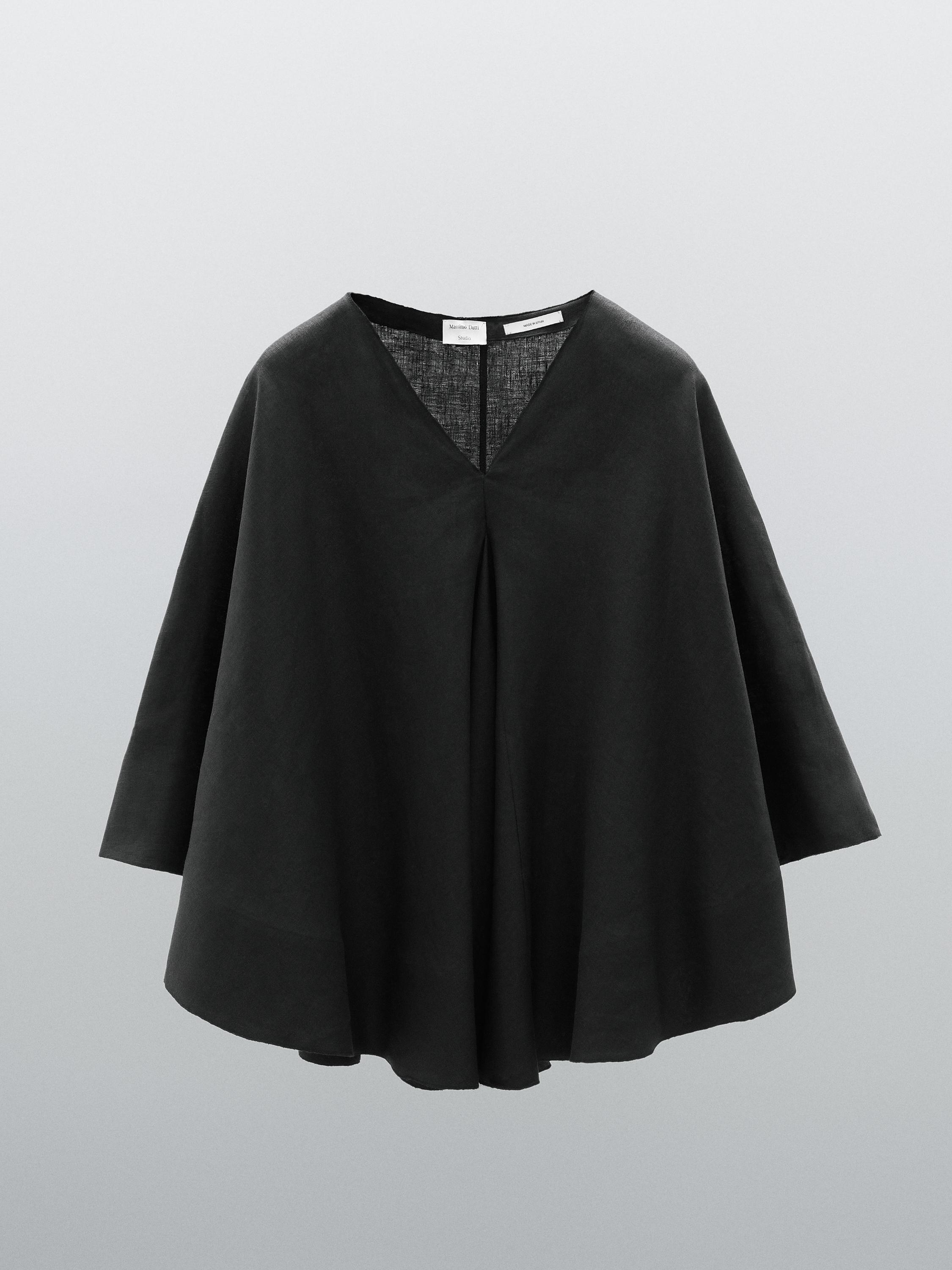 Chemisier cape fluide 100 % lin - STUDIO
