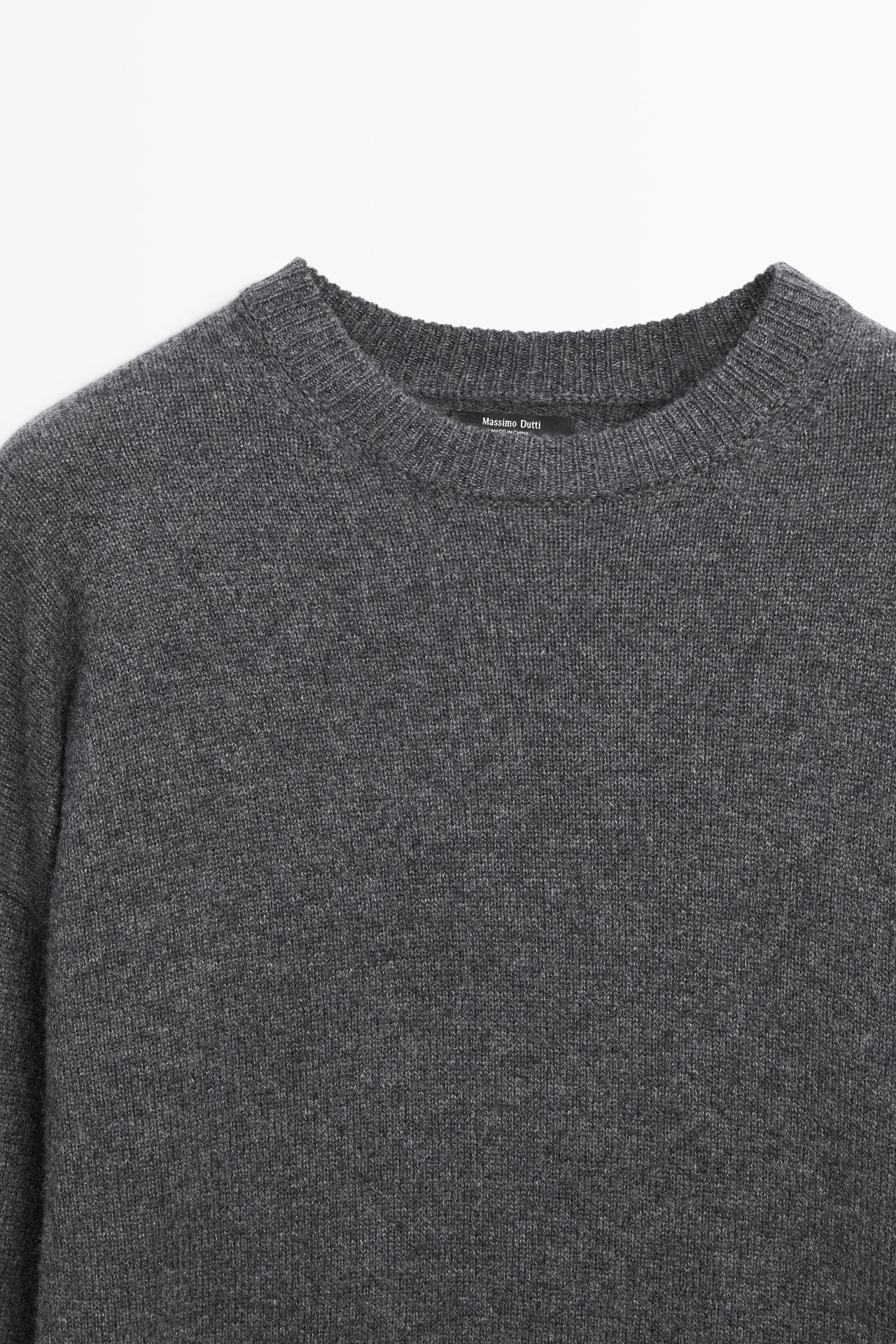 100% cashmere oversize knit sweater — ANTHRACITE GREY