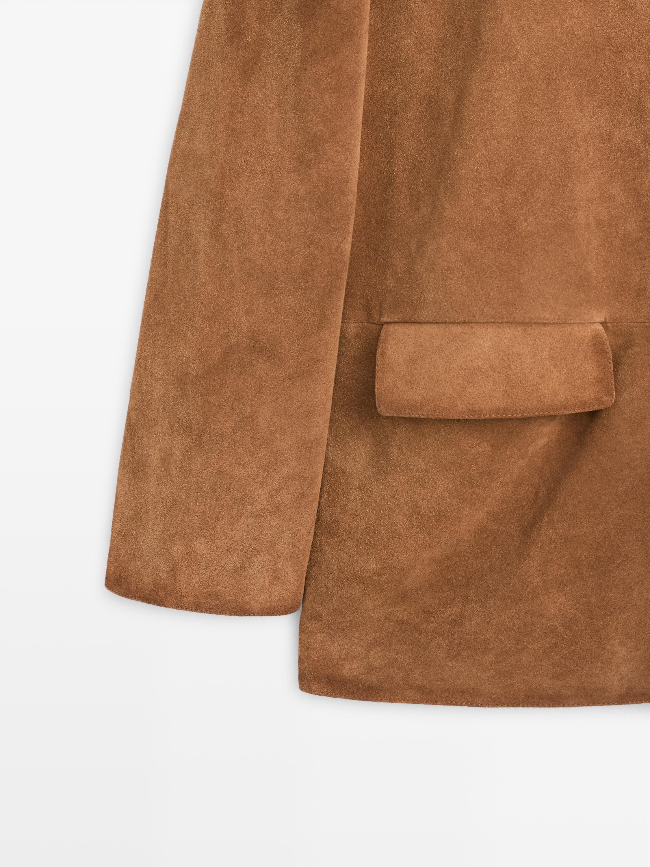Suede leather jacket — CAMEL