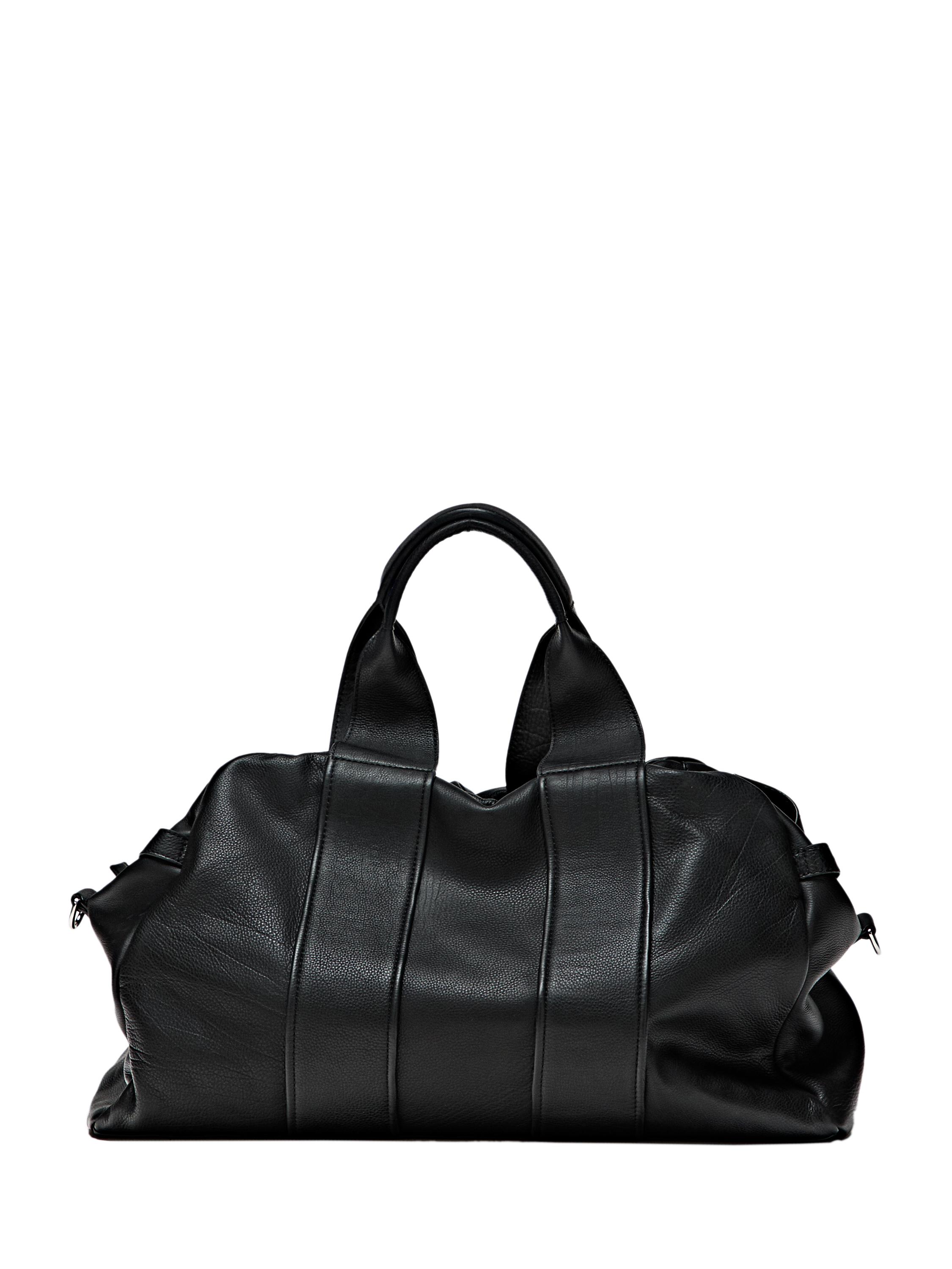 Nappa leather travel bag — BLACK