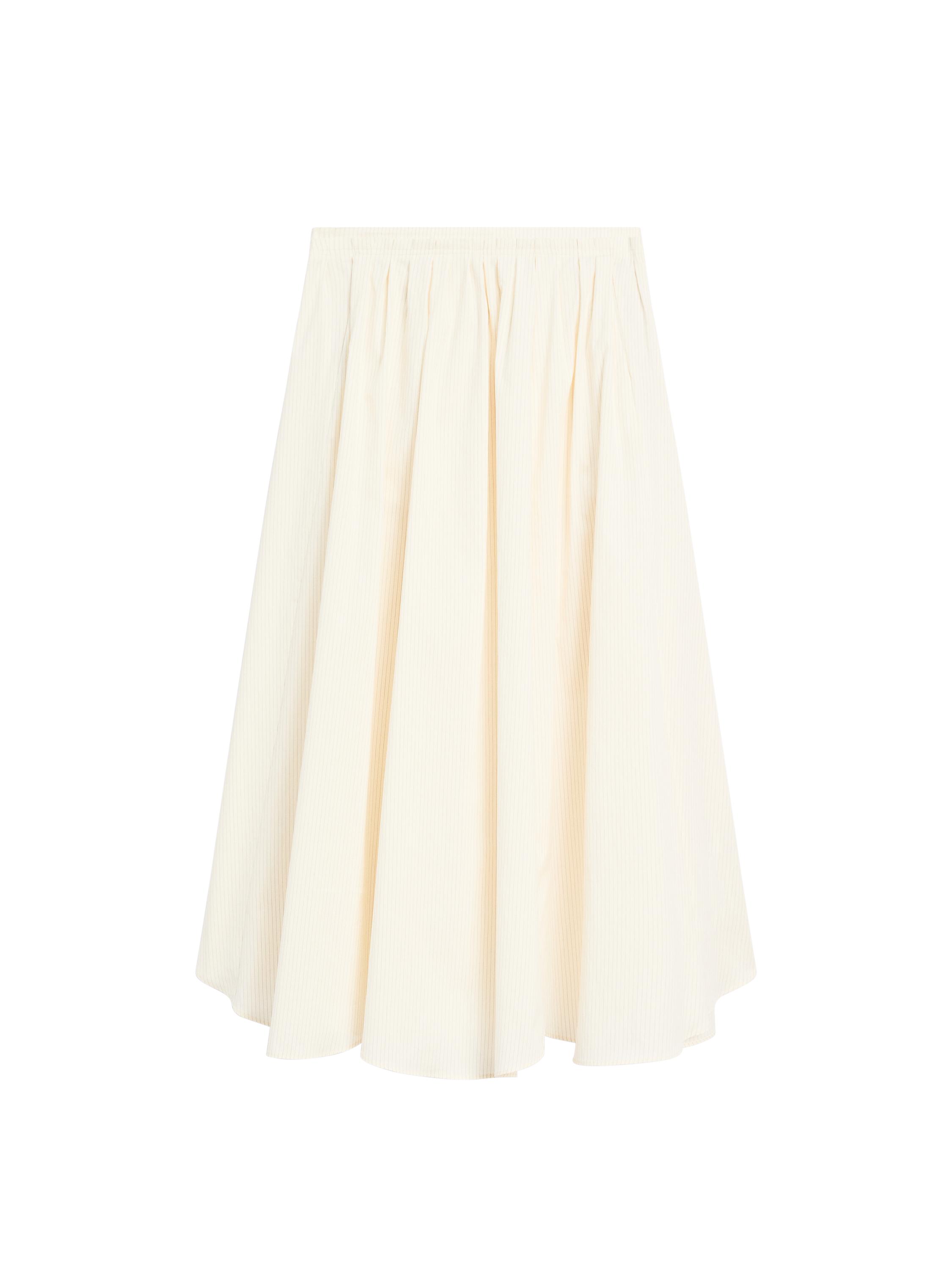 Falda midi vuelo estampado rayas