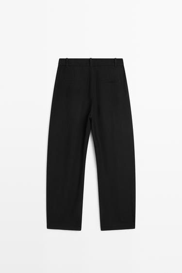 Pleated barrel fit pants — BLACK 6
