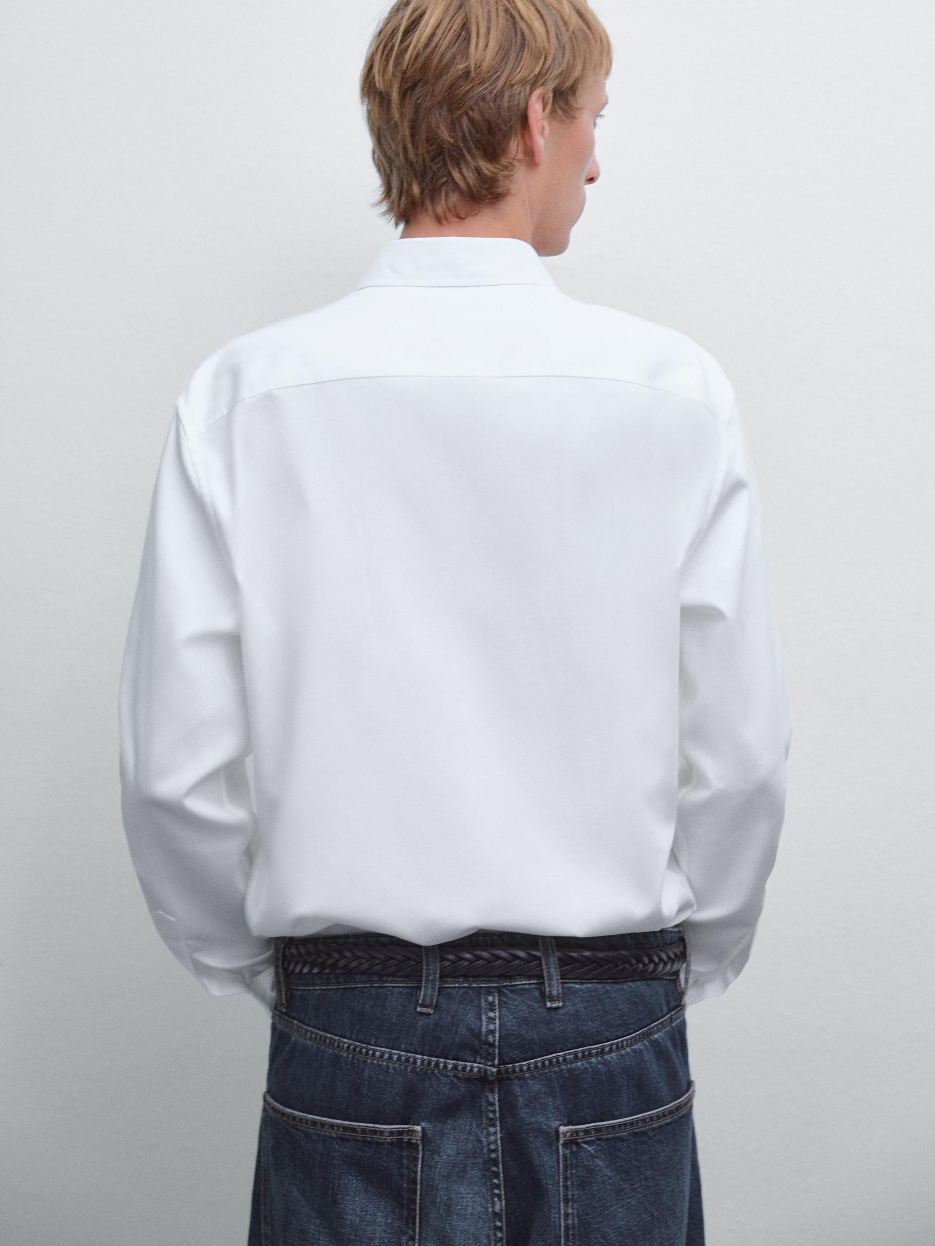 Chemise Texturée Regular Fit - Blanc - S - Massimo Dutti - Homme
