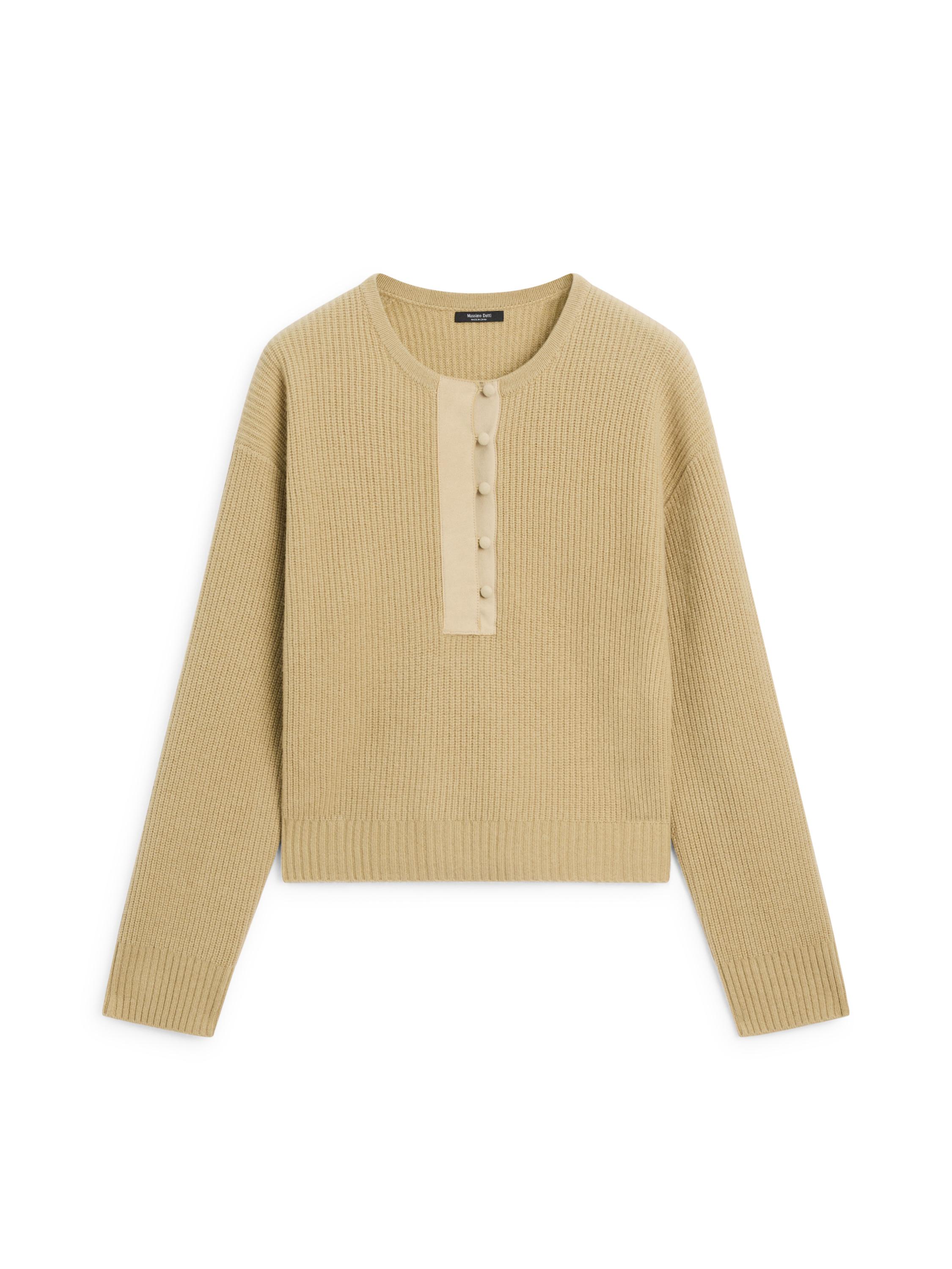 Wool blend knit sweater — MUSTARD YELLOW