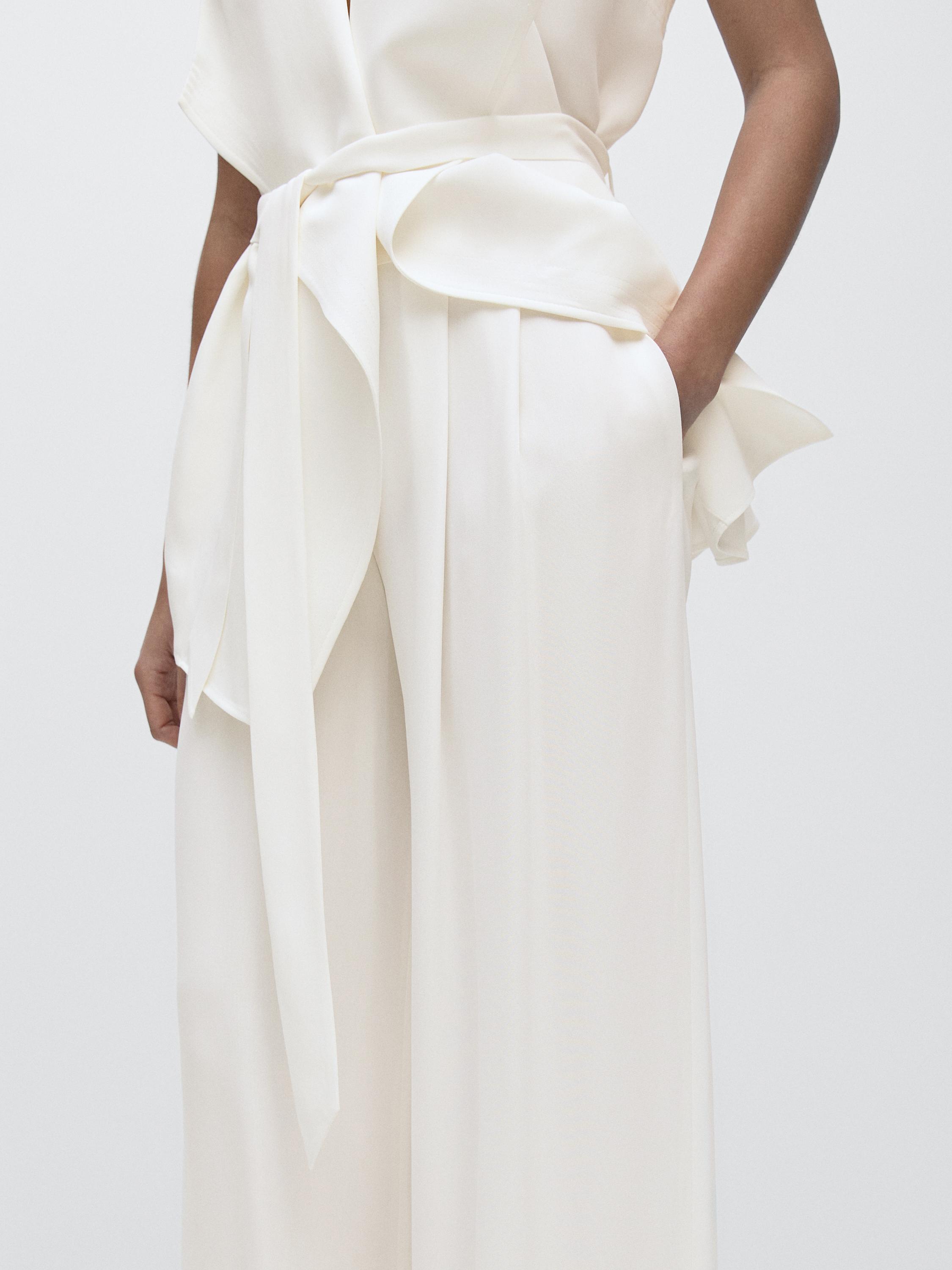 Crepe suit trousers — Off white
