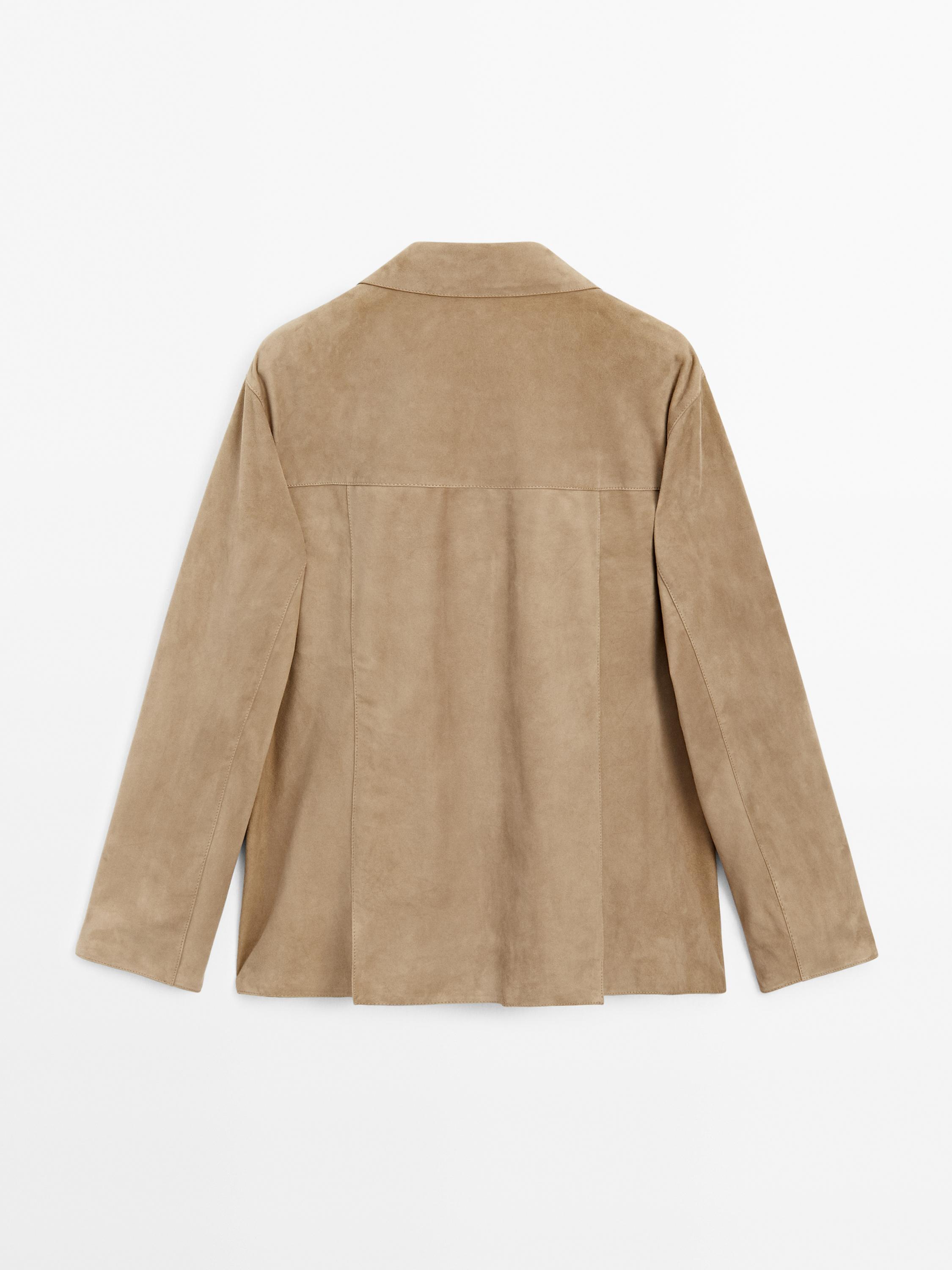 Flowing suede leather blazer