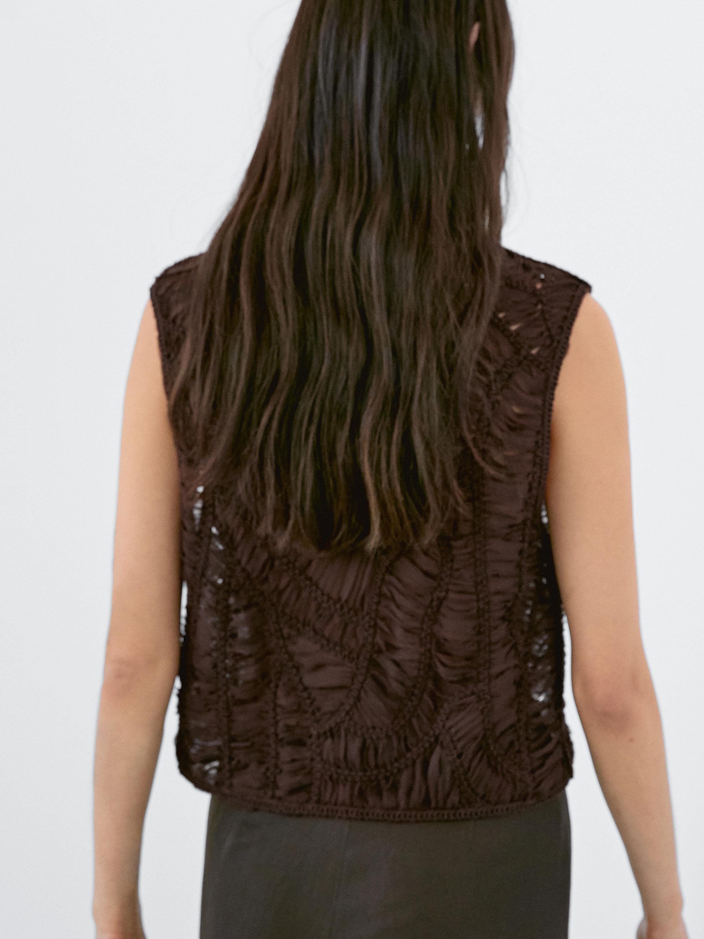 Openwork crochet top