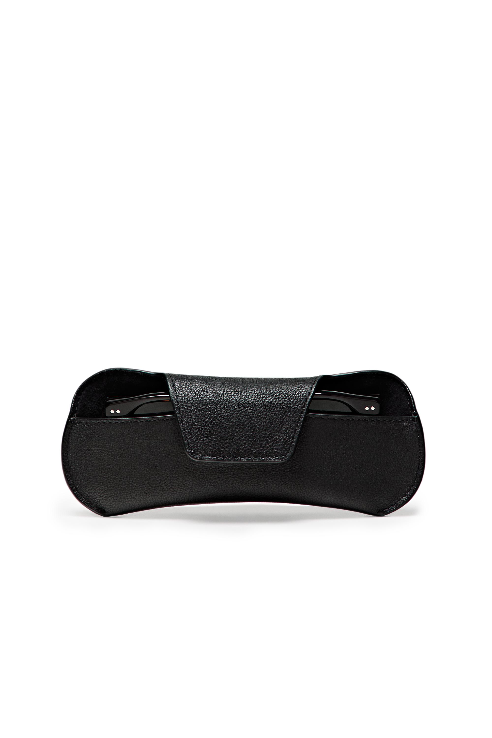 Nappa leather sunglasses case — BLACK
