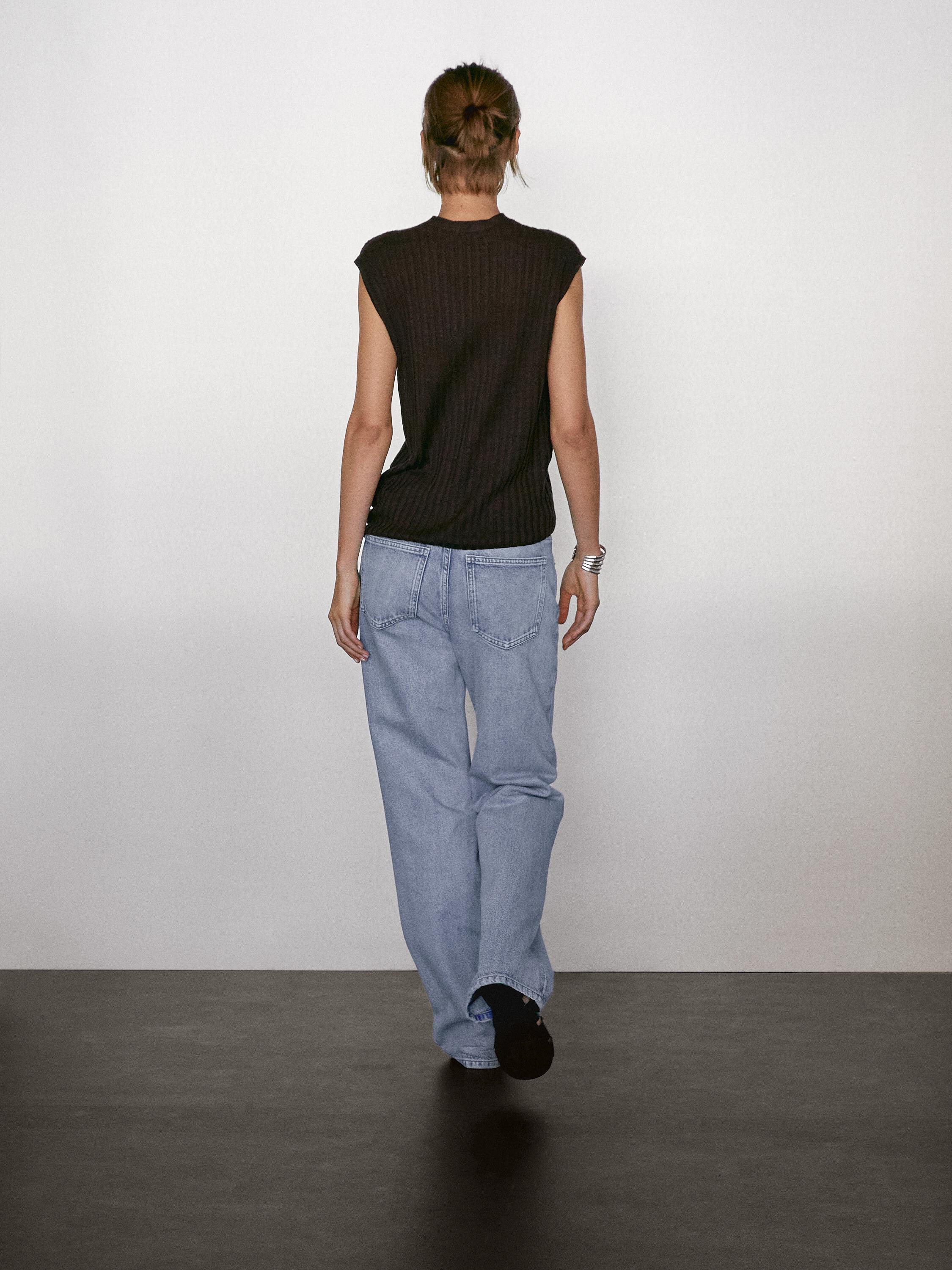 100% linen fine knit top