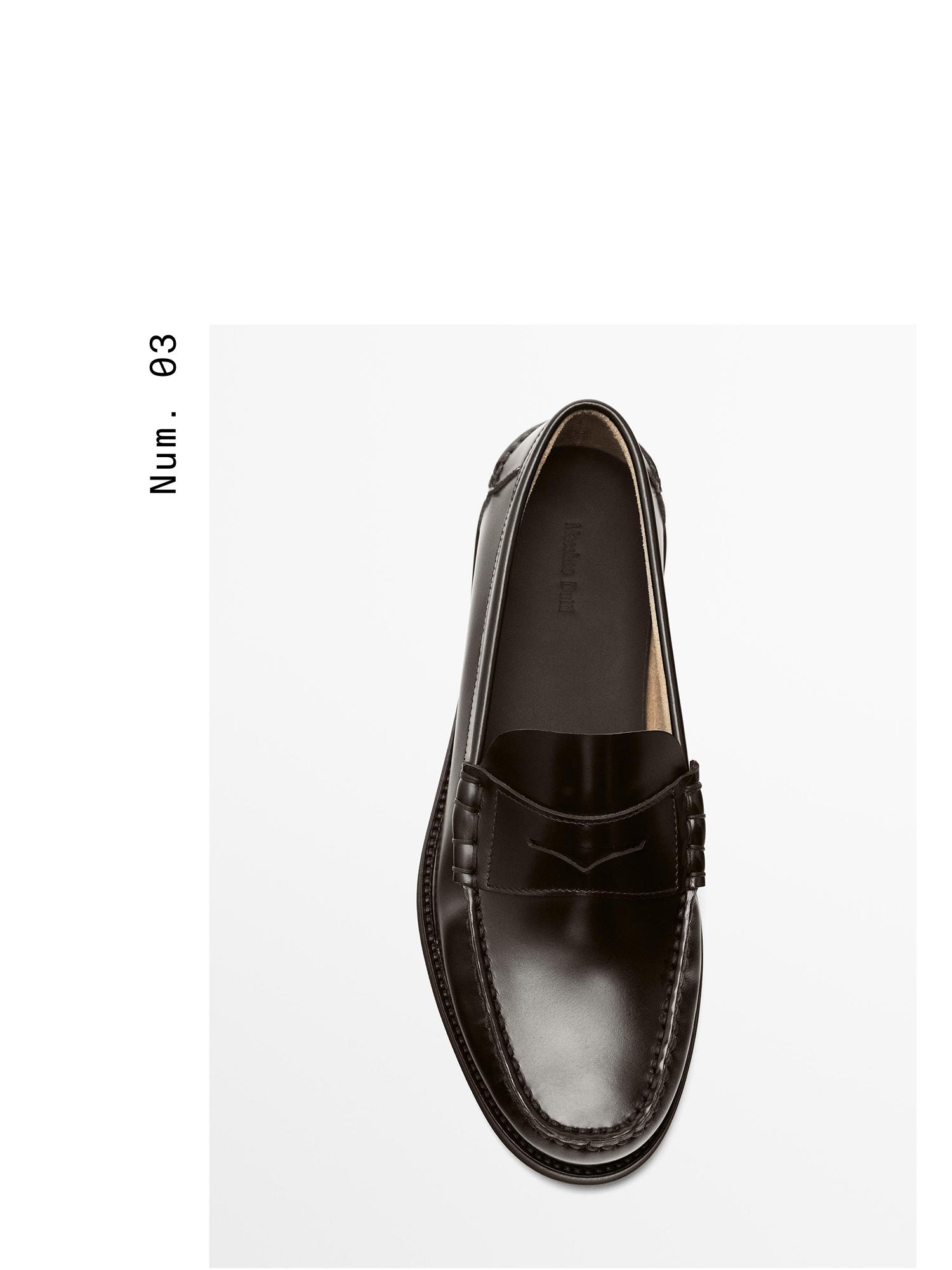 Leather loafers with penny strap — BROWN