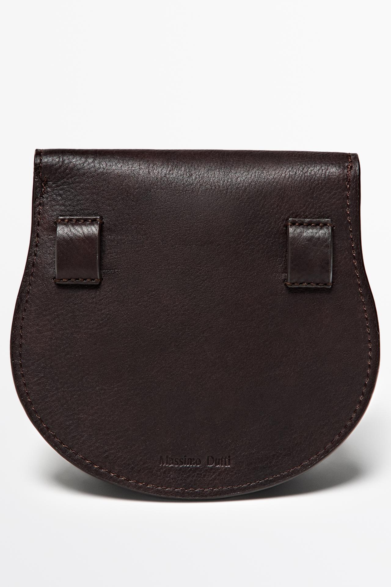 Nappa leather belt with pouch — BROWN