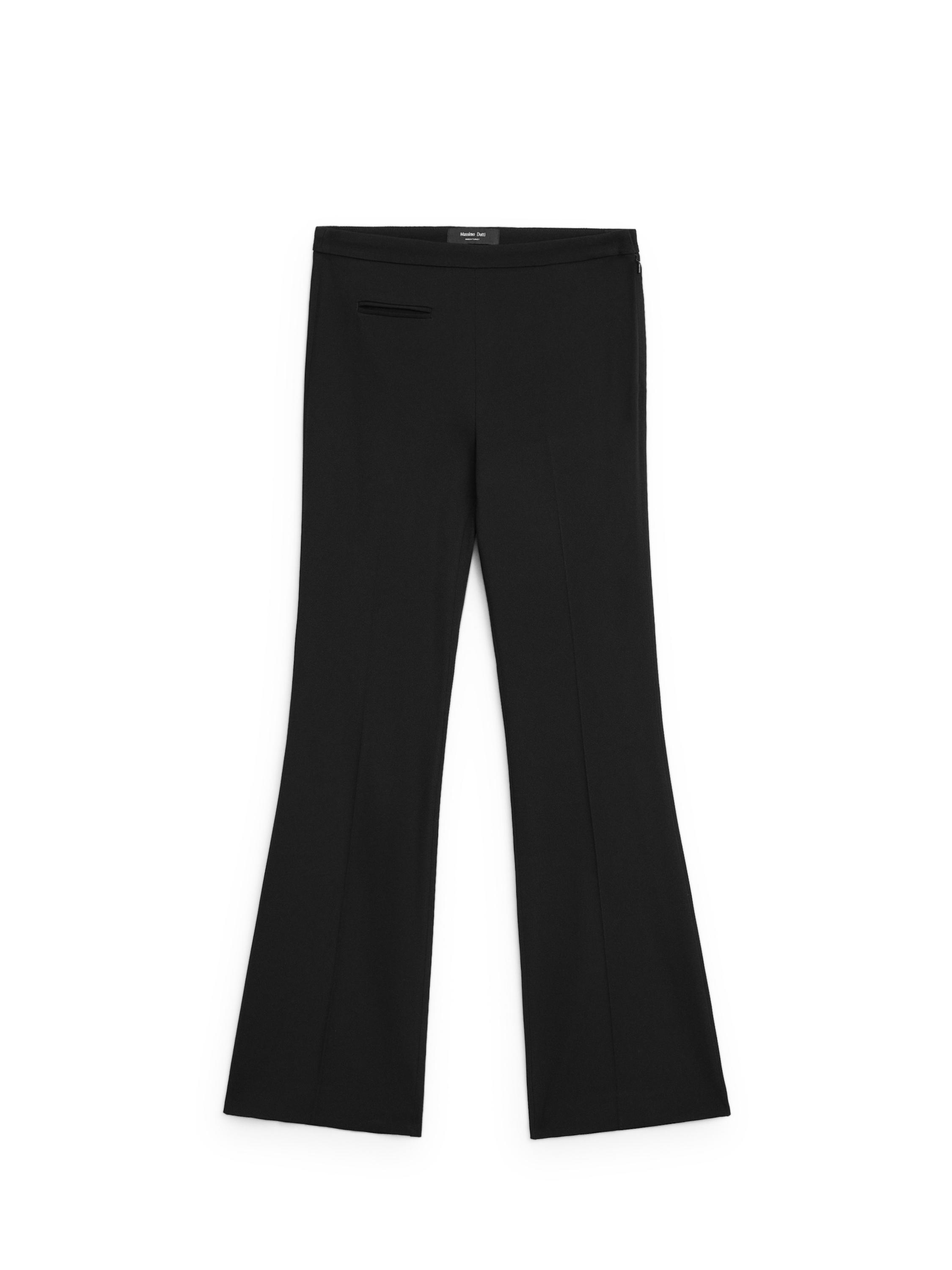 Flared trousers with pocket — BLACK