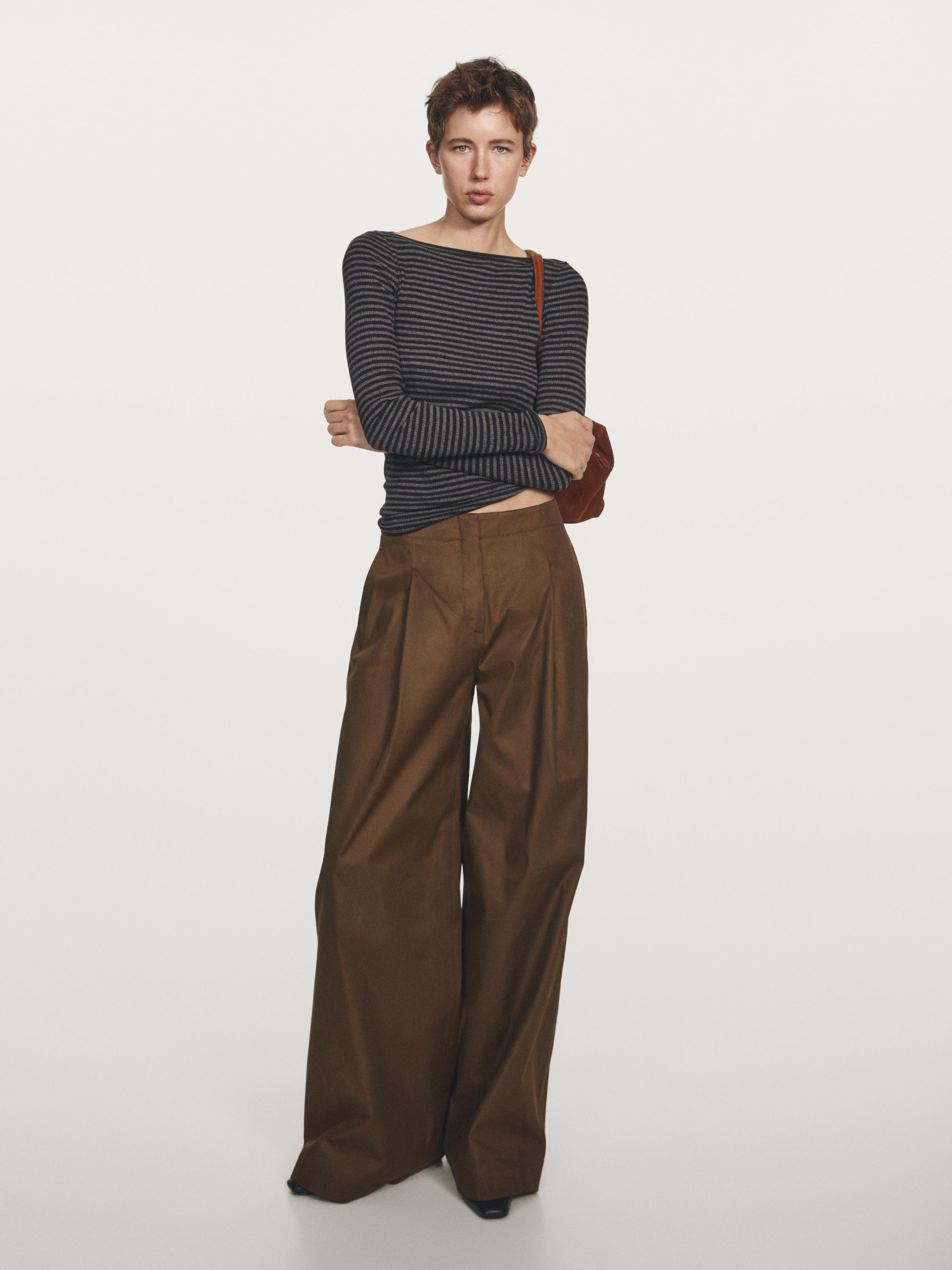 High-waist wide-leg trousers