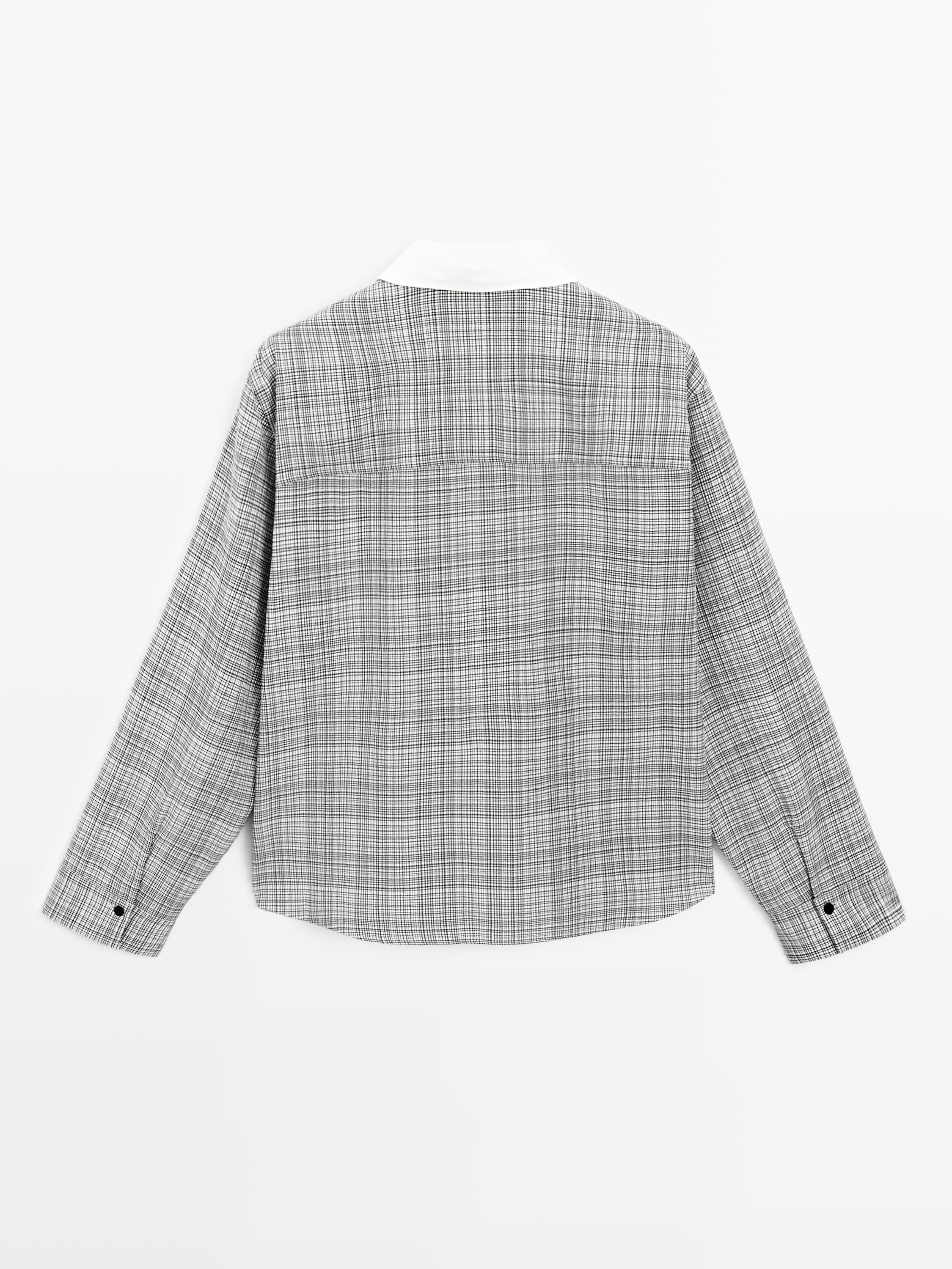 Check cotton blend shirt