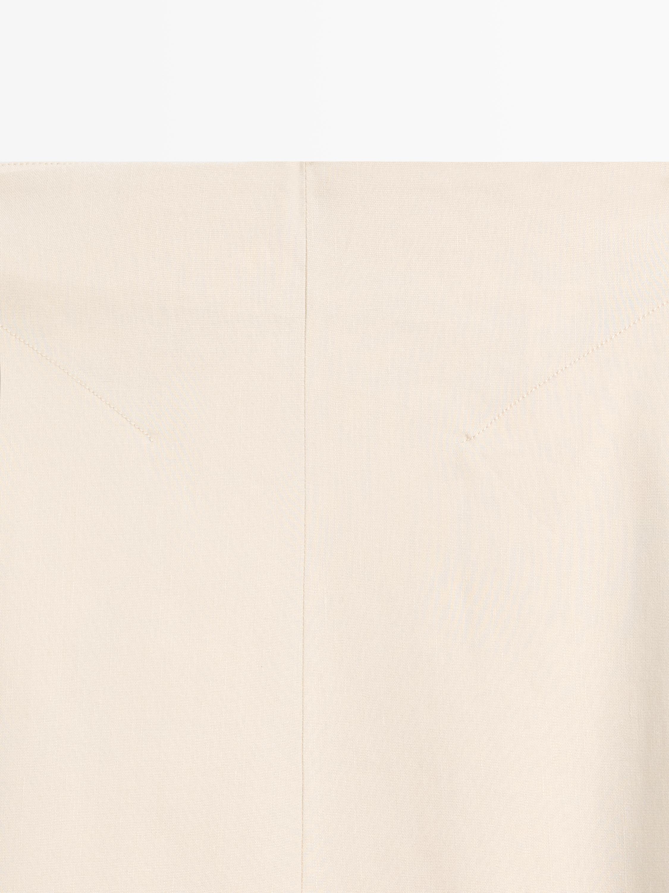 Linen blend flared skirt with pocket — CREAM