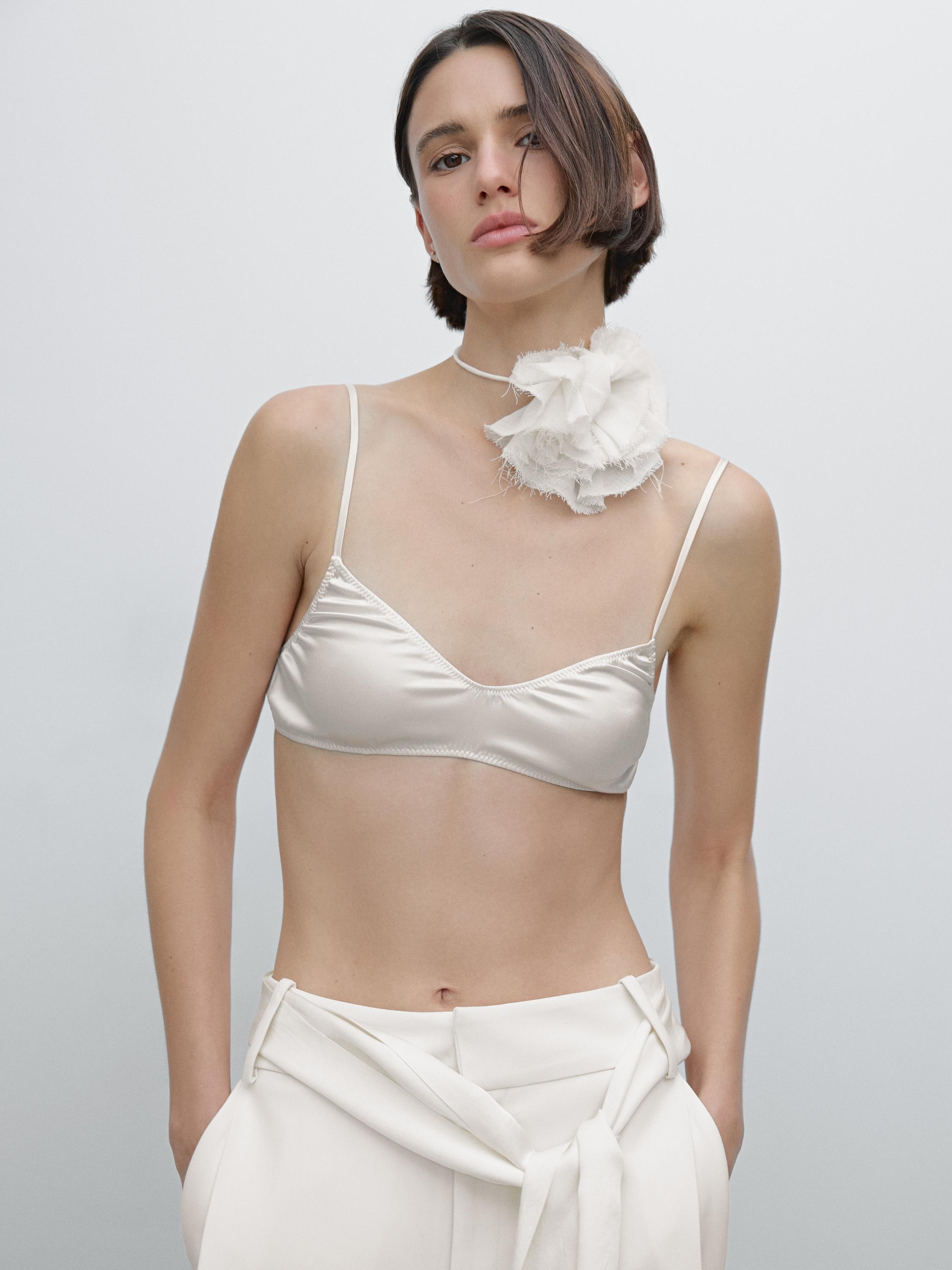 Silk blend gathered bra - Studio