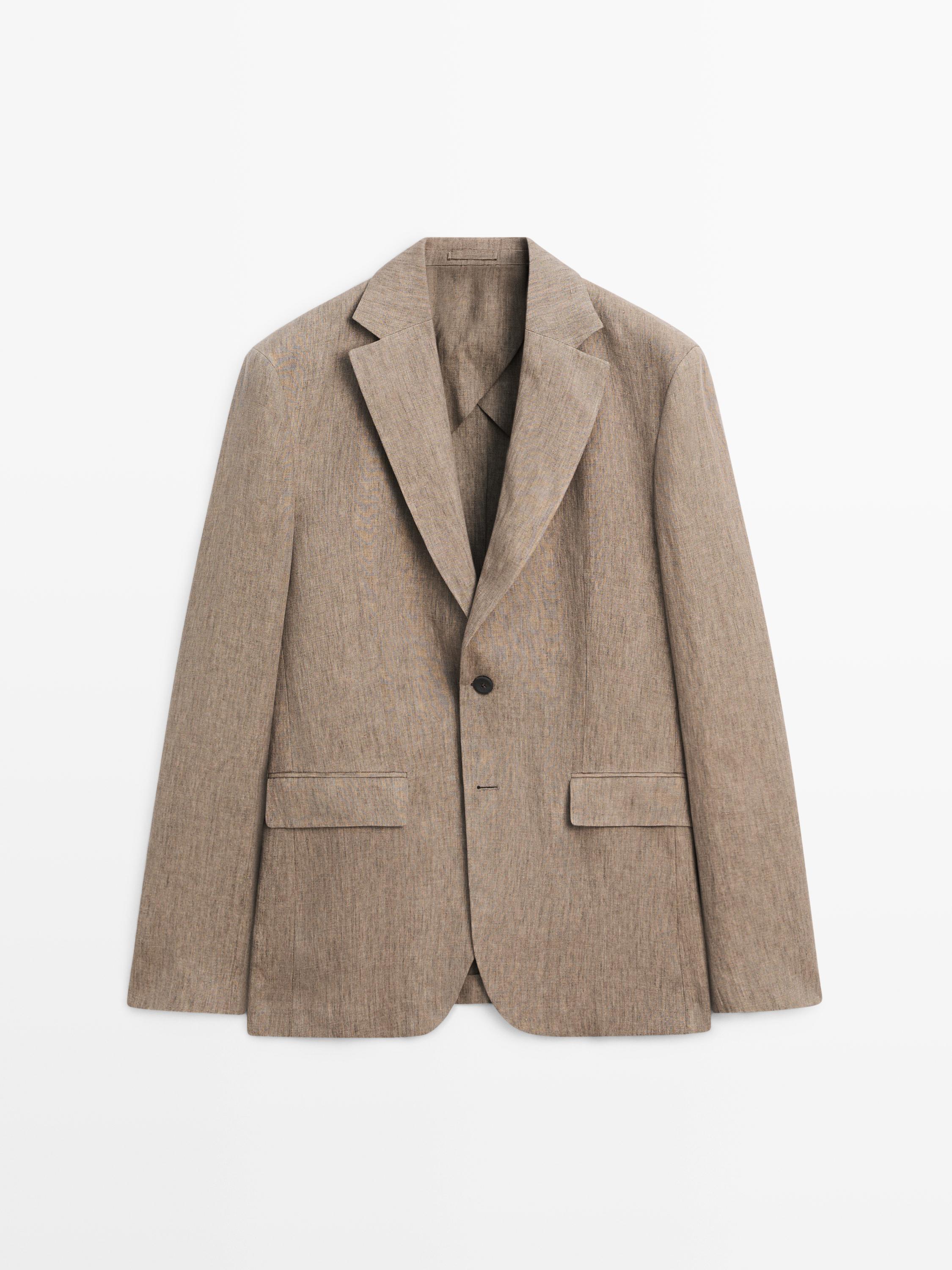 100% linen suit blazer — OCHRE
