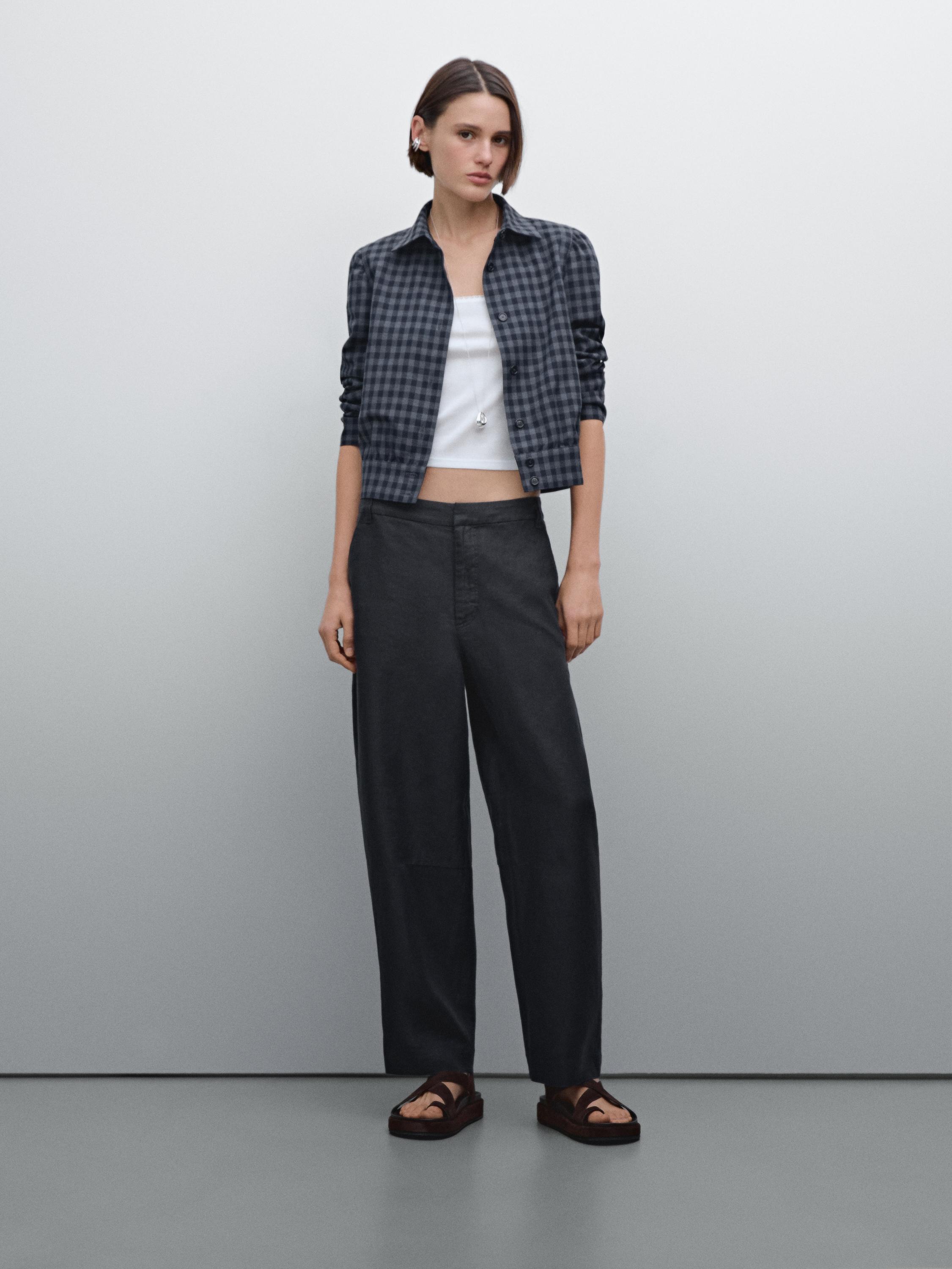 Flowing 100% linen trousers