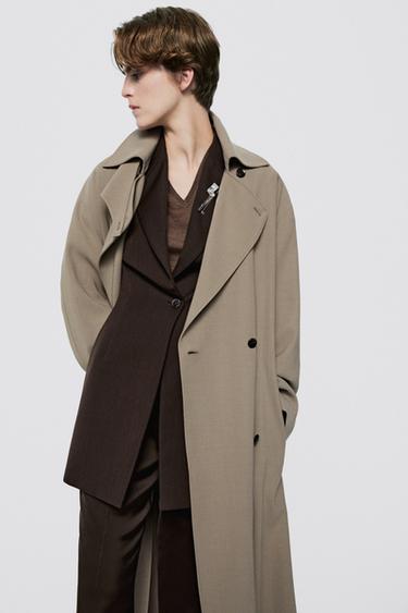 Long fluid wool trench coat - LIMITED EDITION — SAND 3