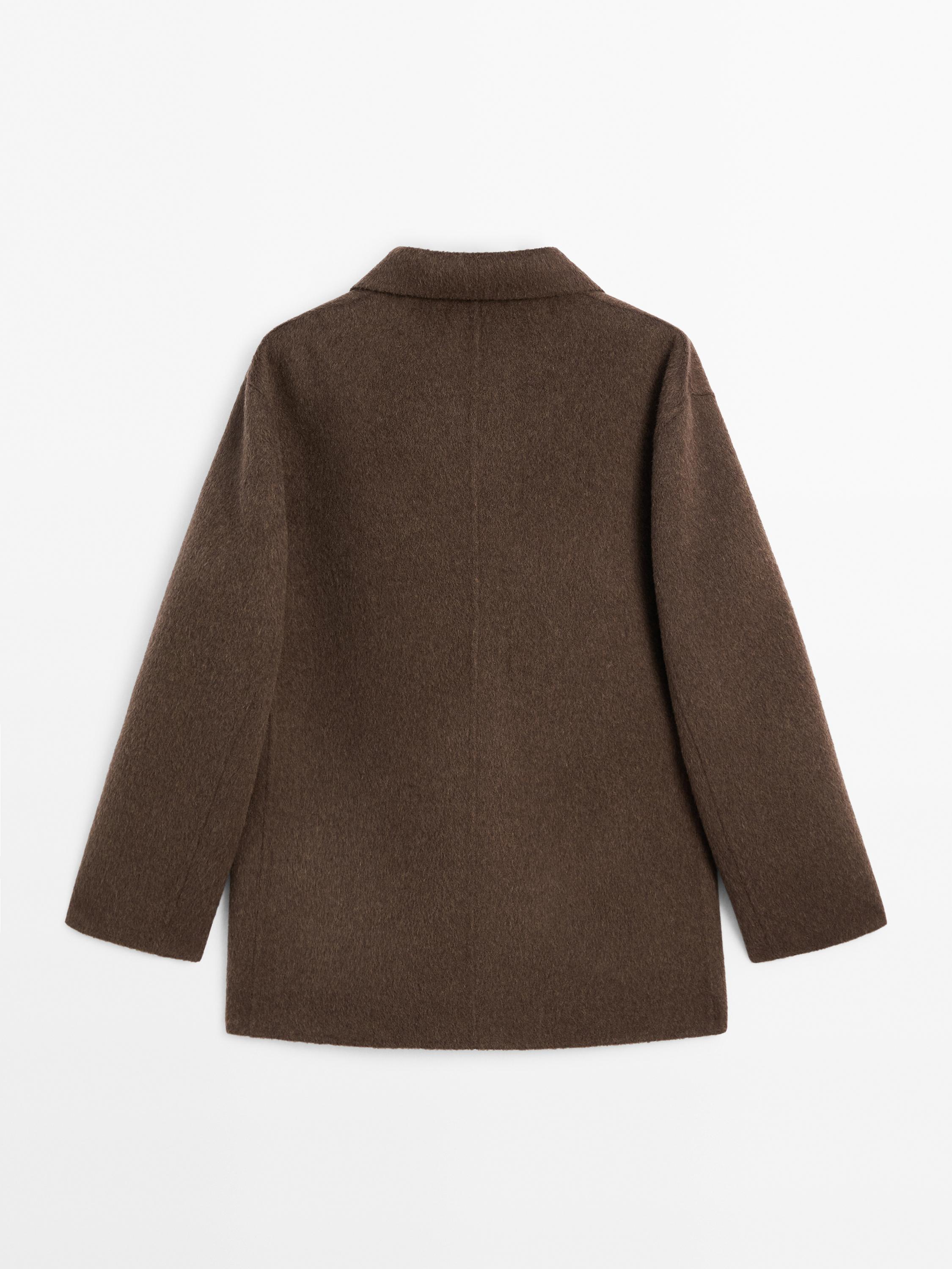 Wide wool blend blazer