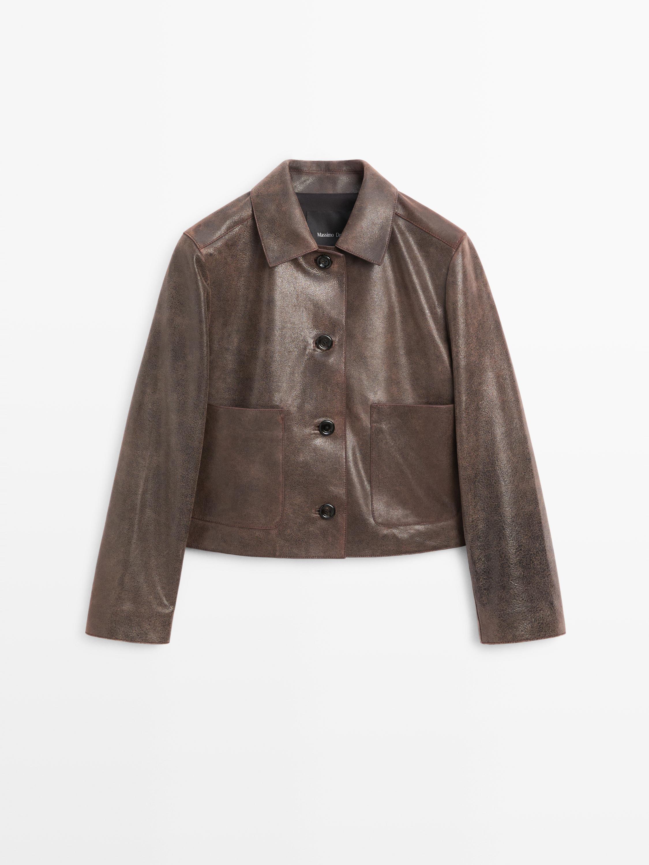 Giacca in pelle scamosciata