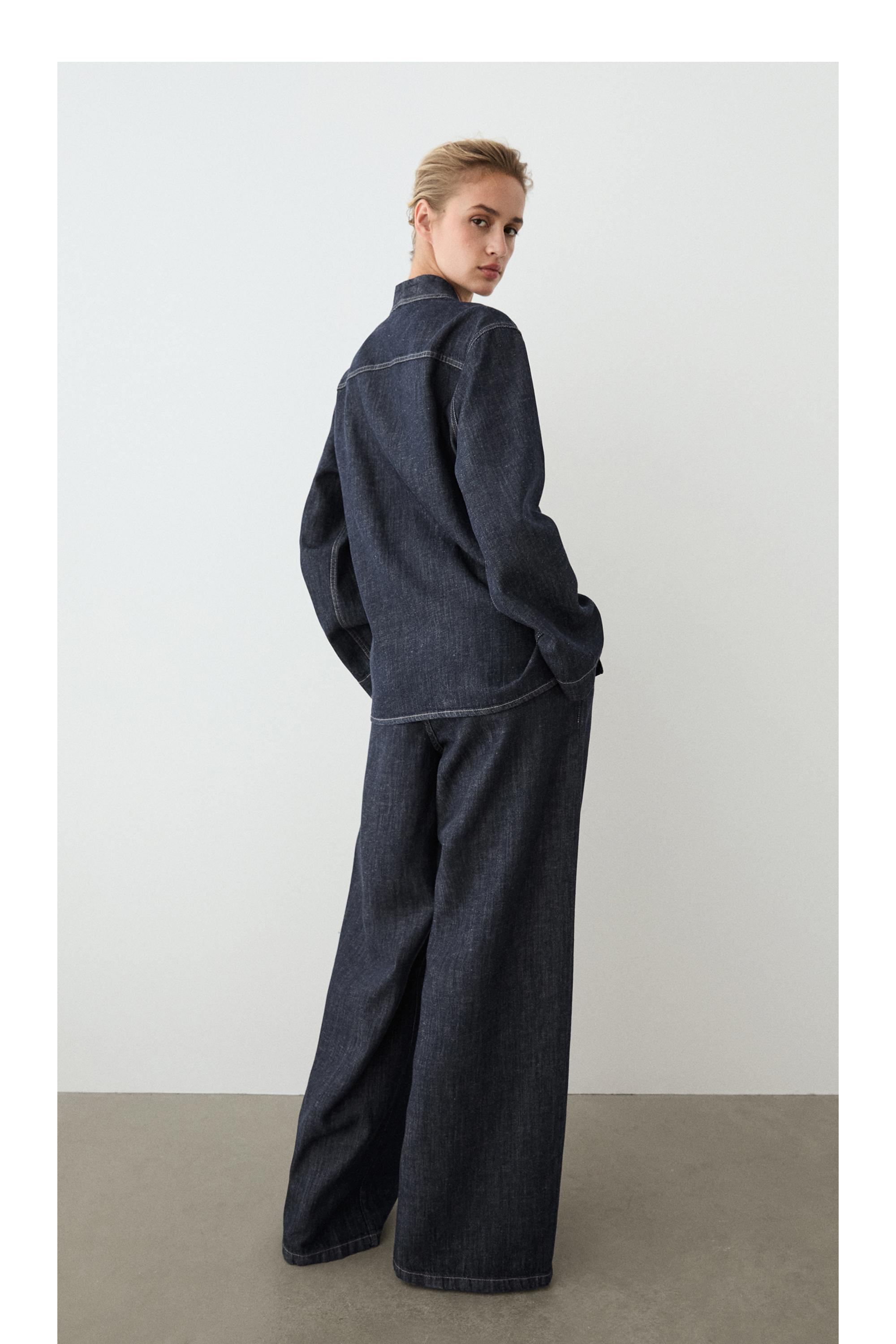Total look denim overshirt — DARK BLUE