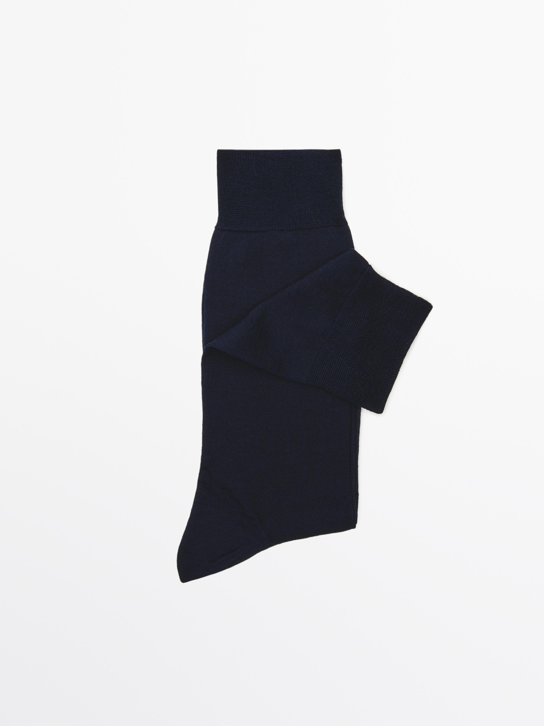Plain smart socks — NAVY BLUE