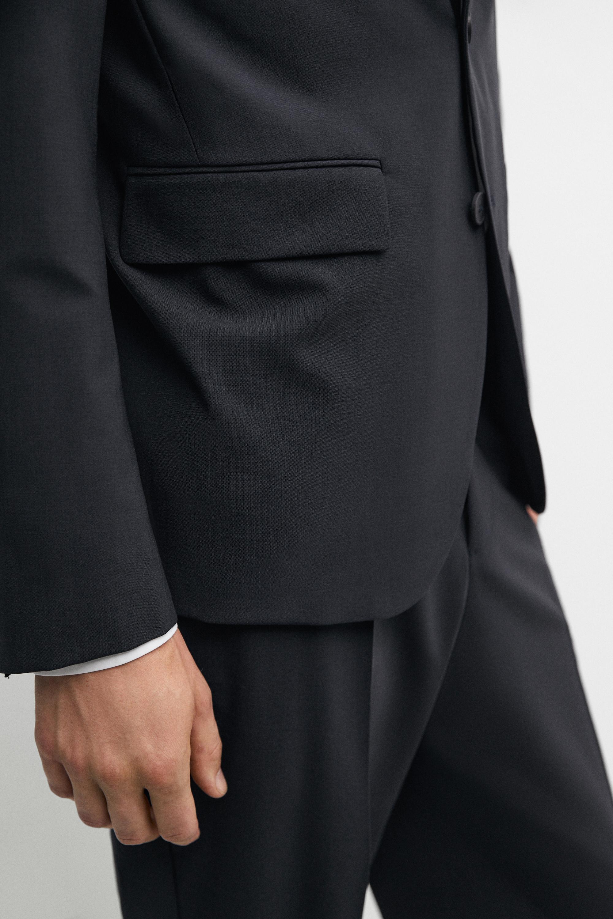 Wool blend suit blazer — NAVY BLUE
