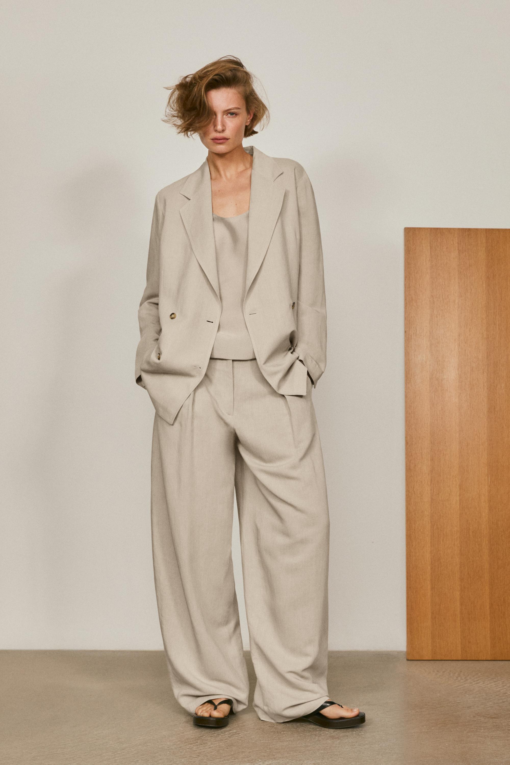 Oversize double-breasted blazer - LIMITED EDITION — SAND