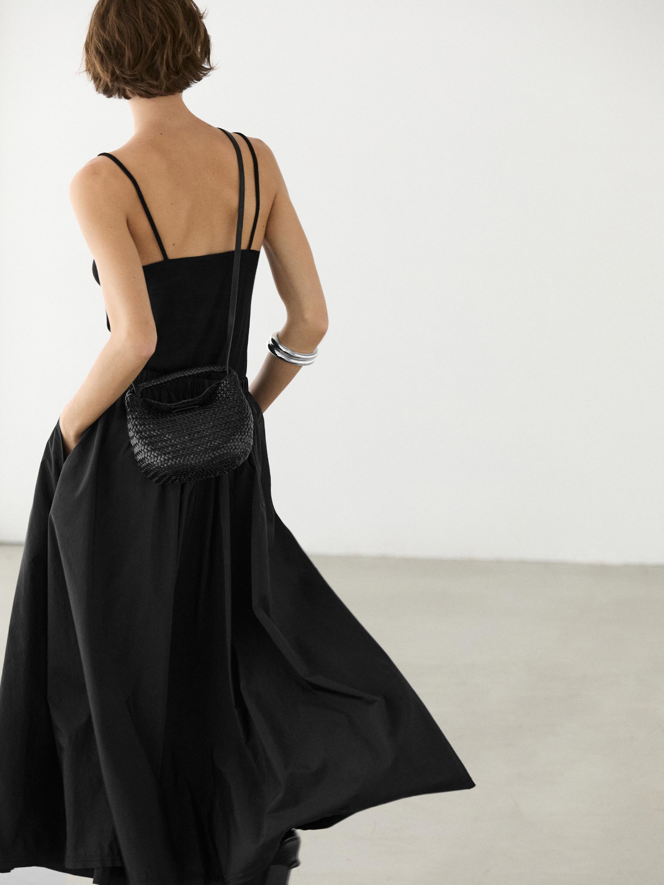 Technical fabric midi skirt