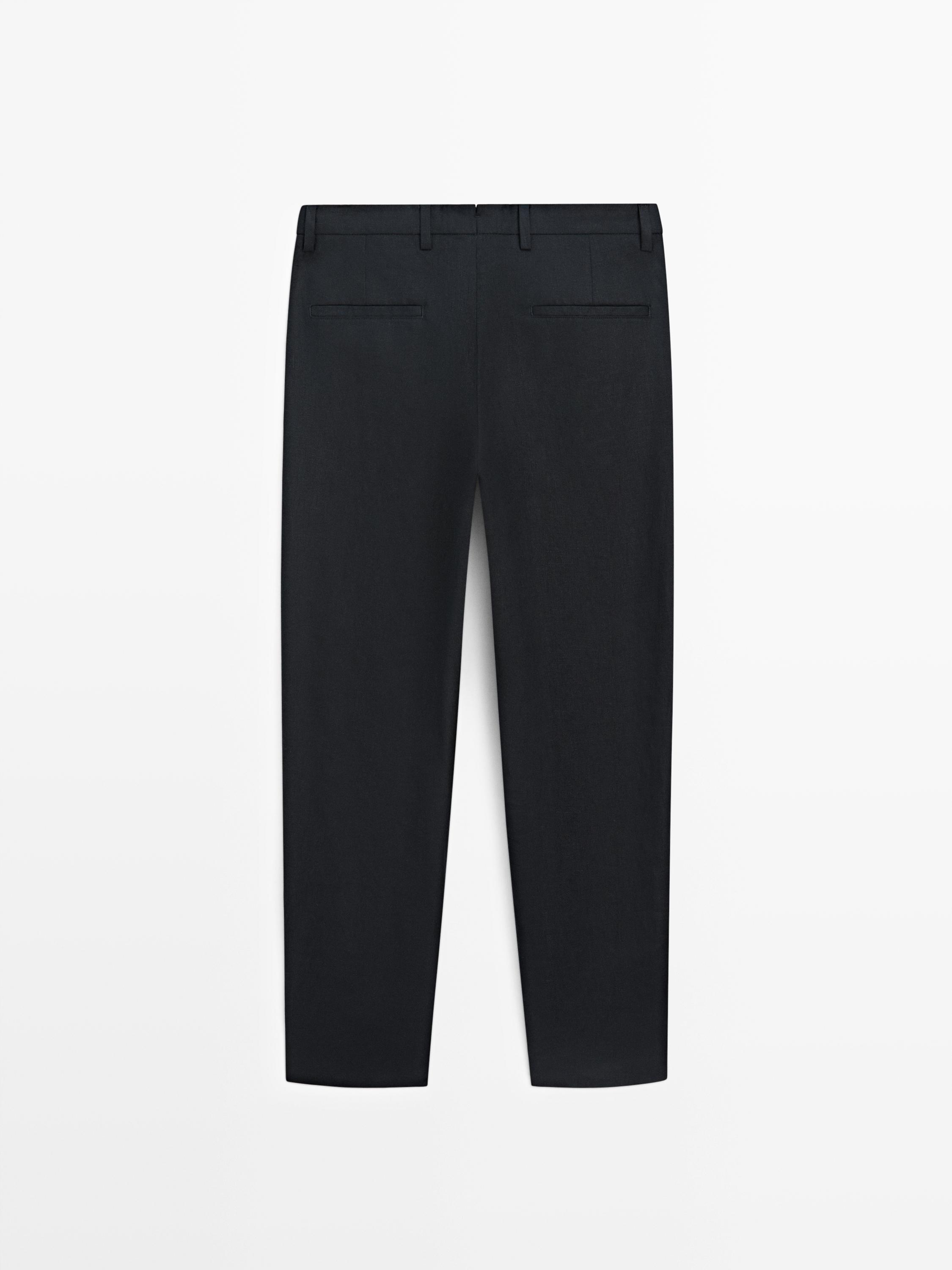 Linen suit trousers — NAVY BLUE