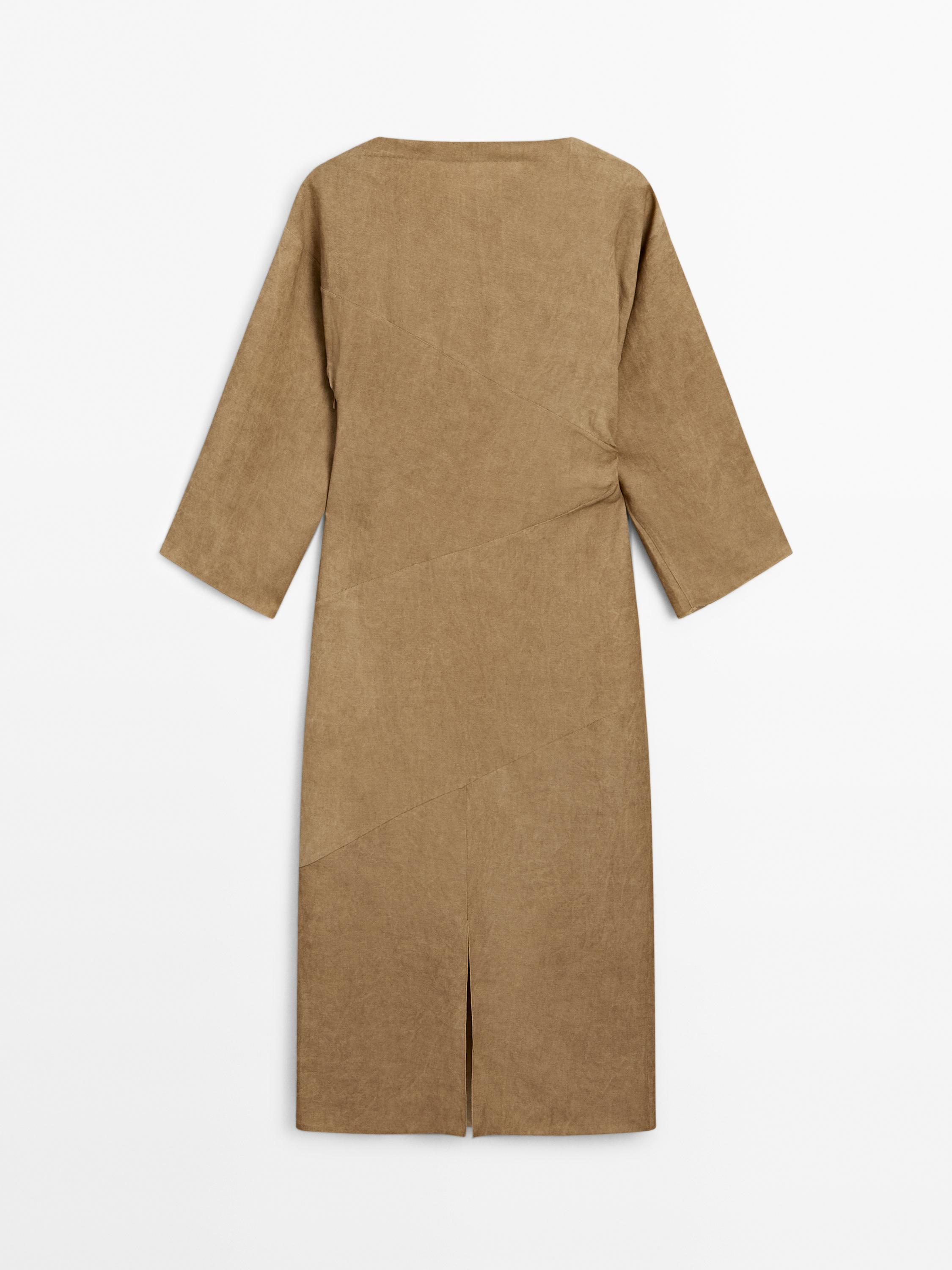 Midi dress with seam details