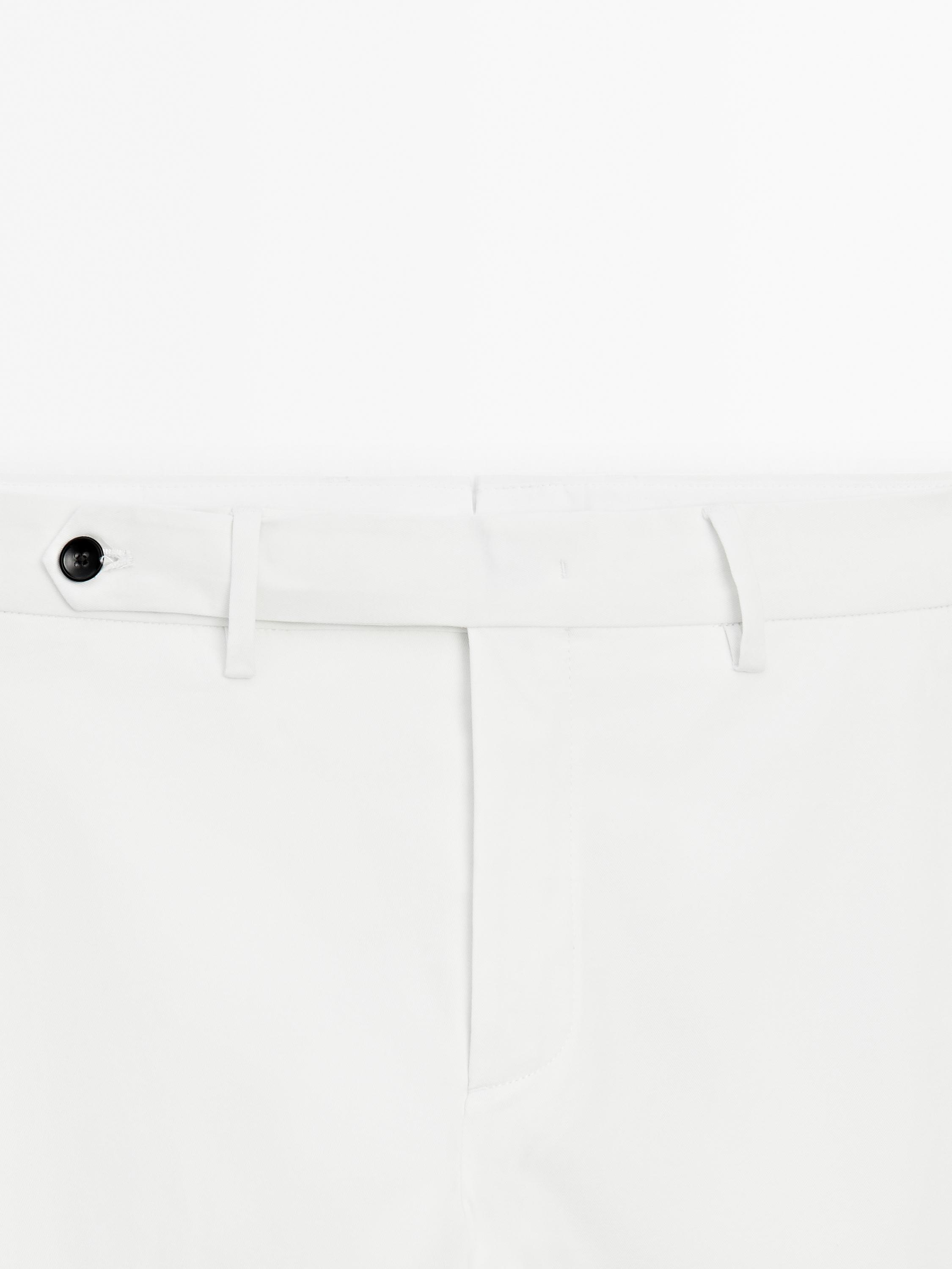 Cotton blend slim fit trousers