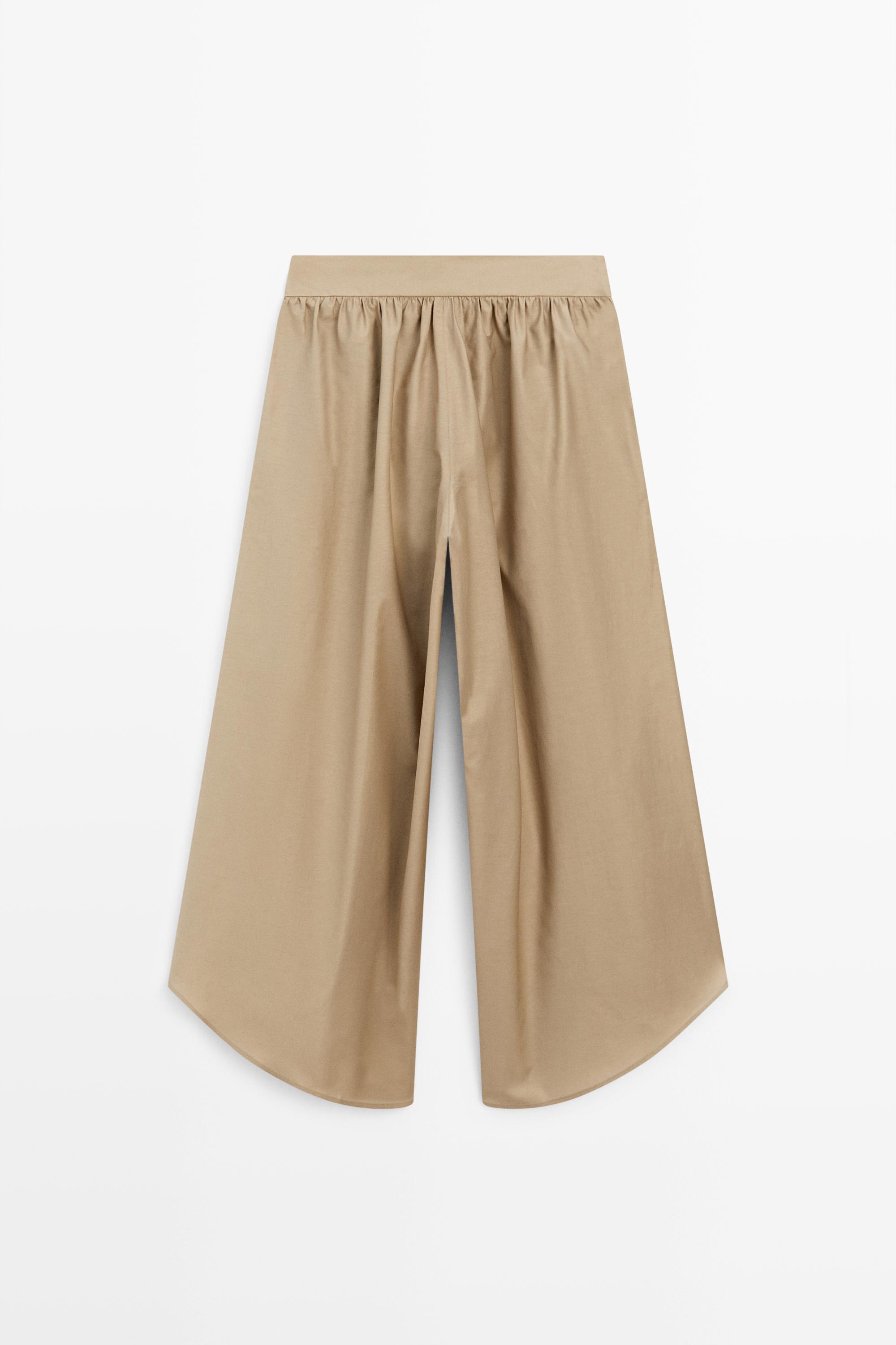 Culottes with pleated details - LIMITED EDITION — BEIGE