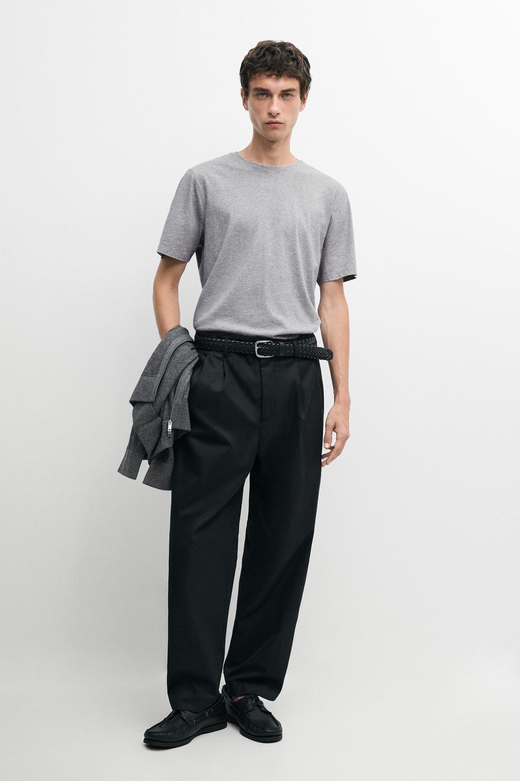 Melange cotton short sleeve T-shirt