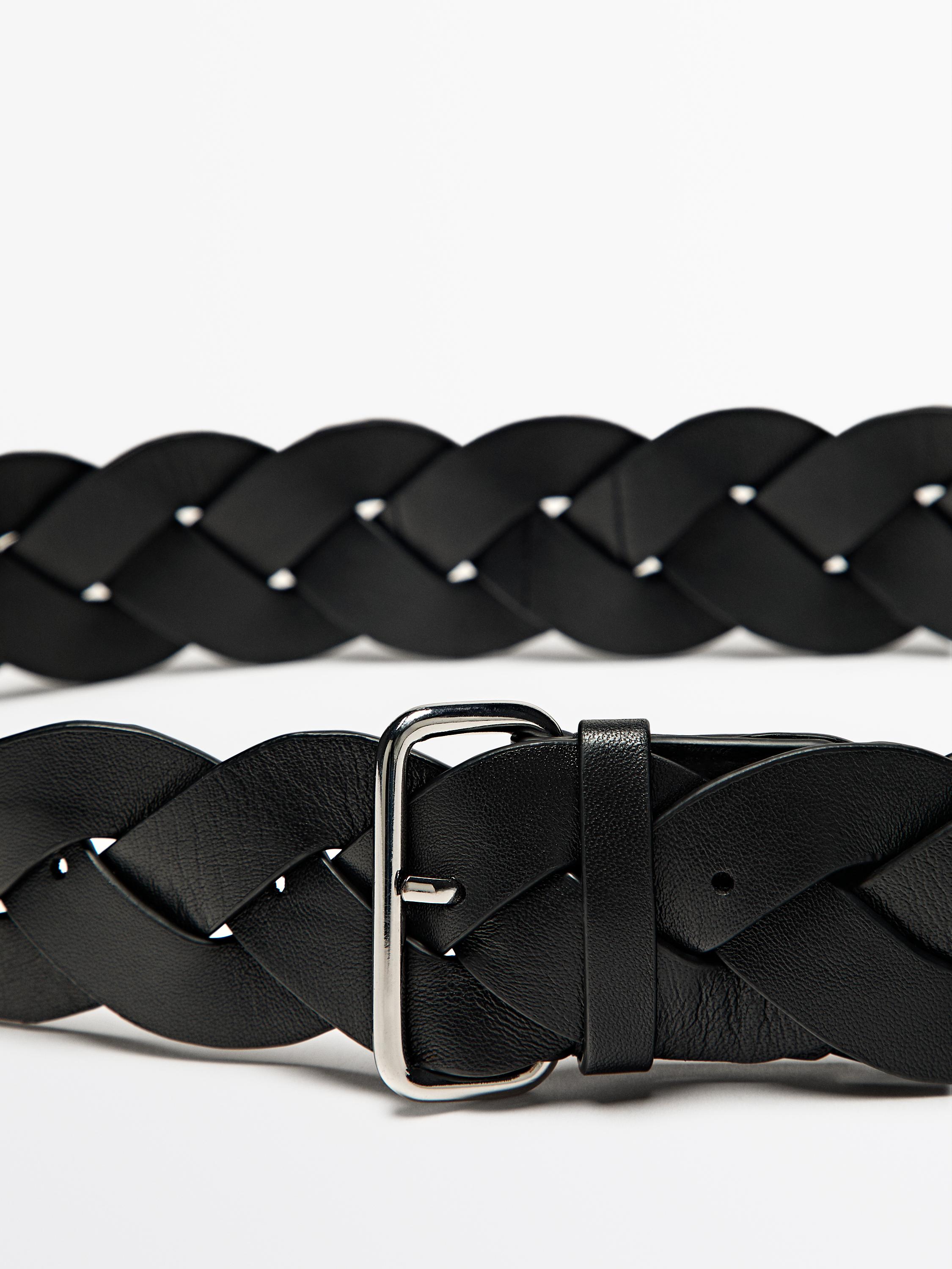 Braided nappa leather belt