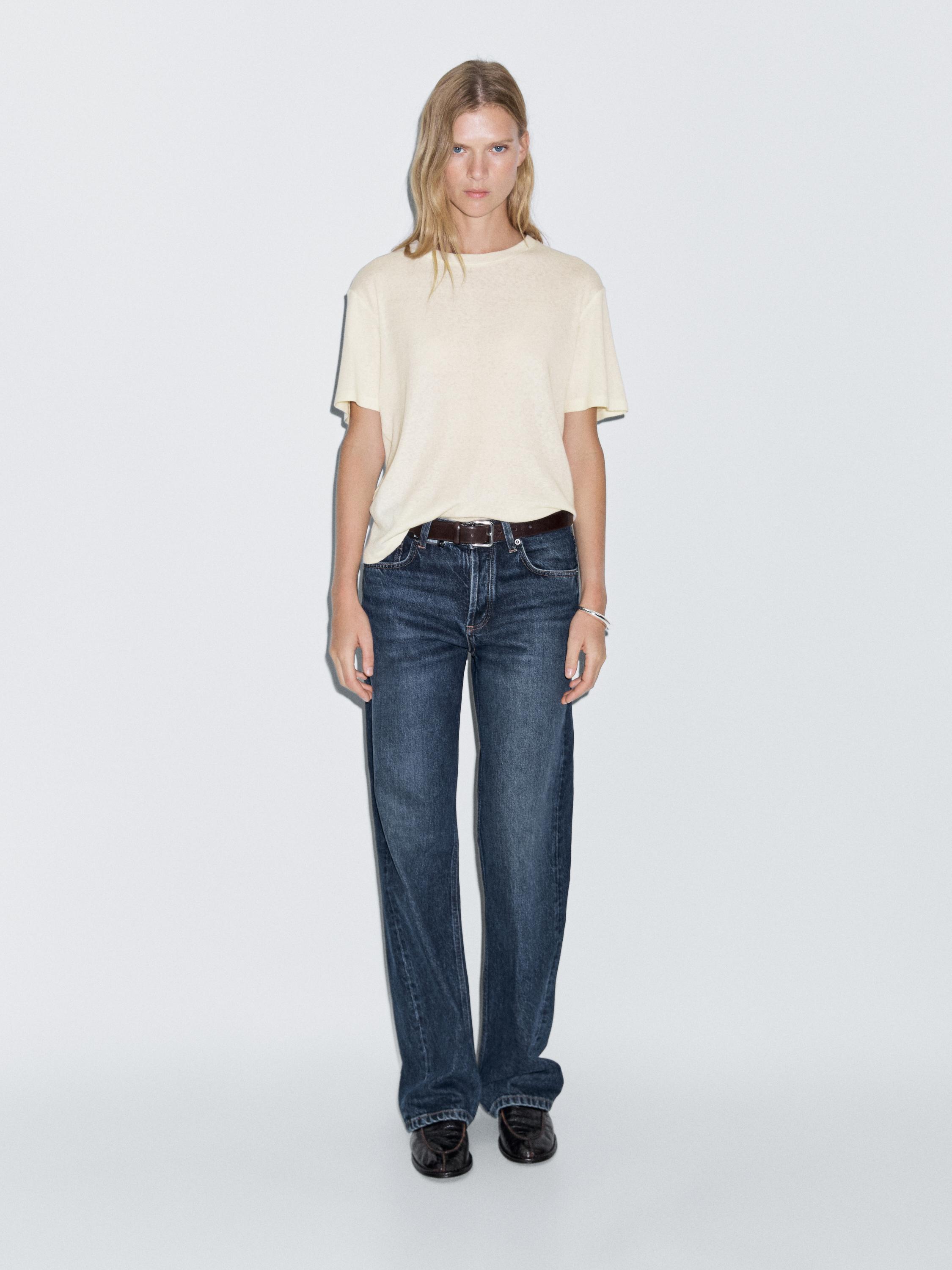 Short sleeve cotton blend T-shirt