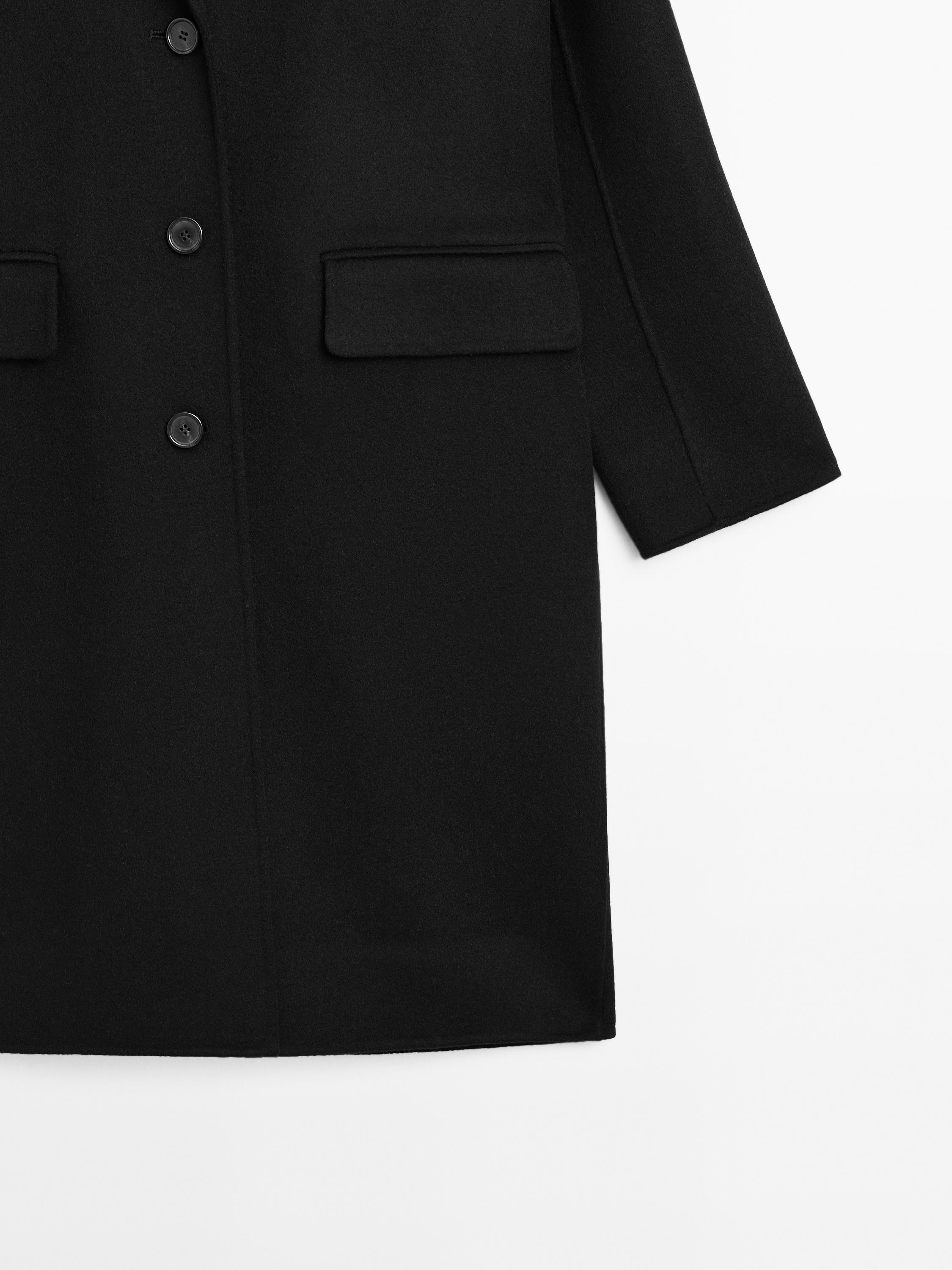 Manteau long en laine mélangée