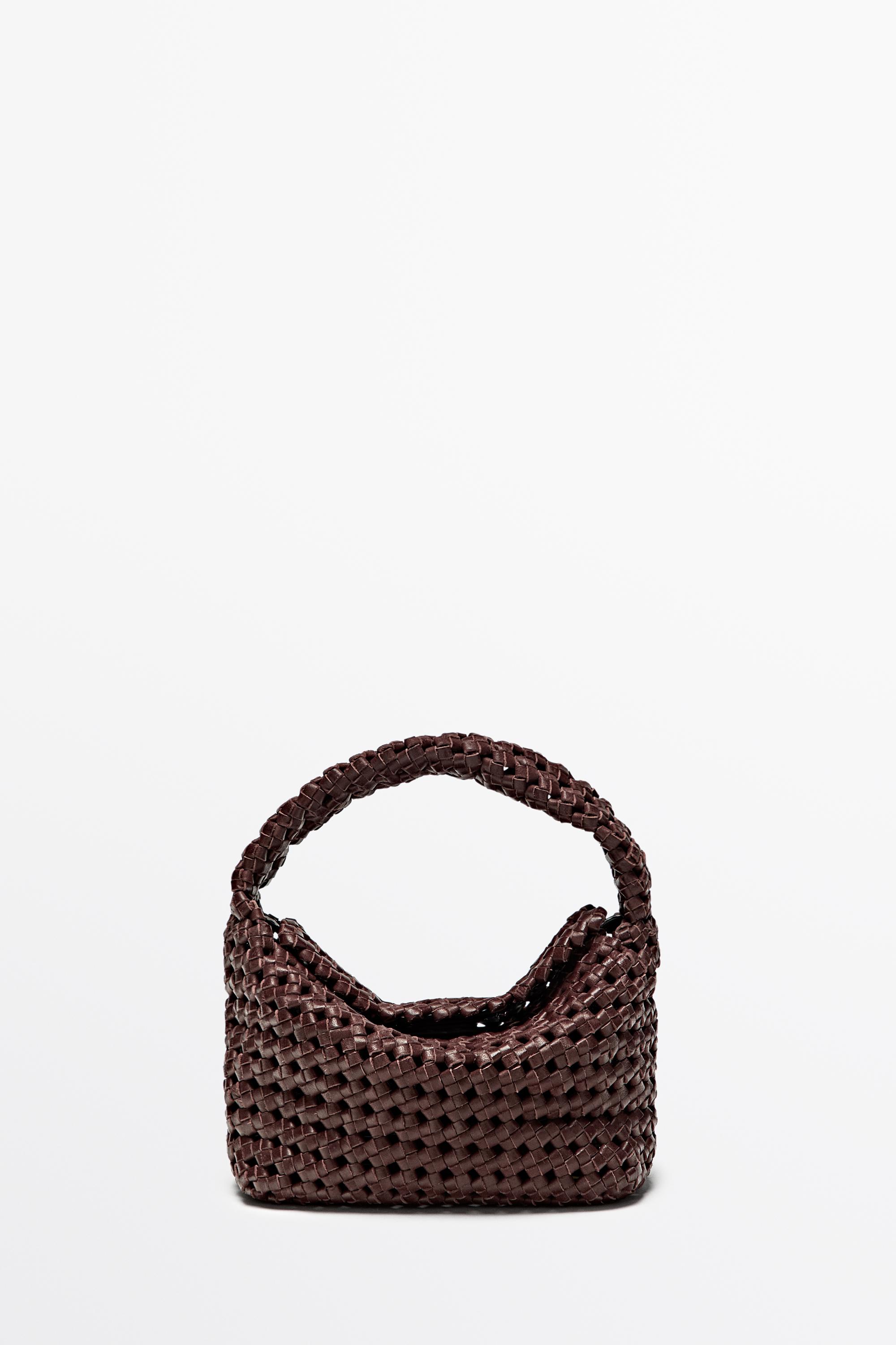 Braided leather mini bag