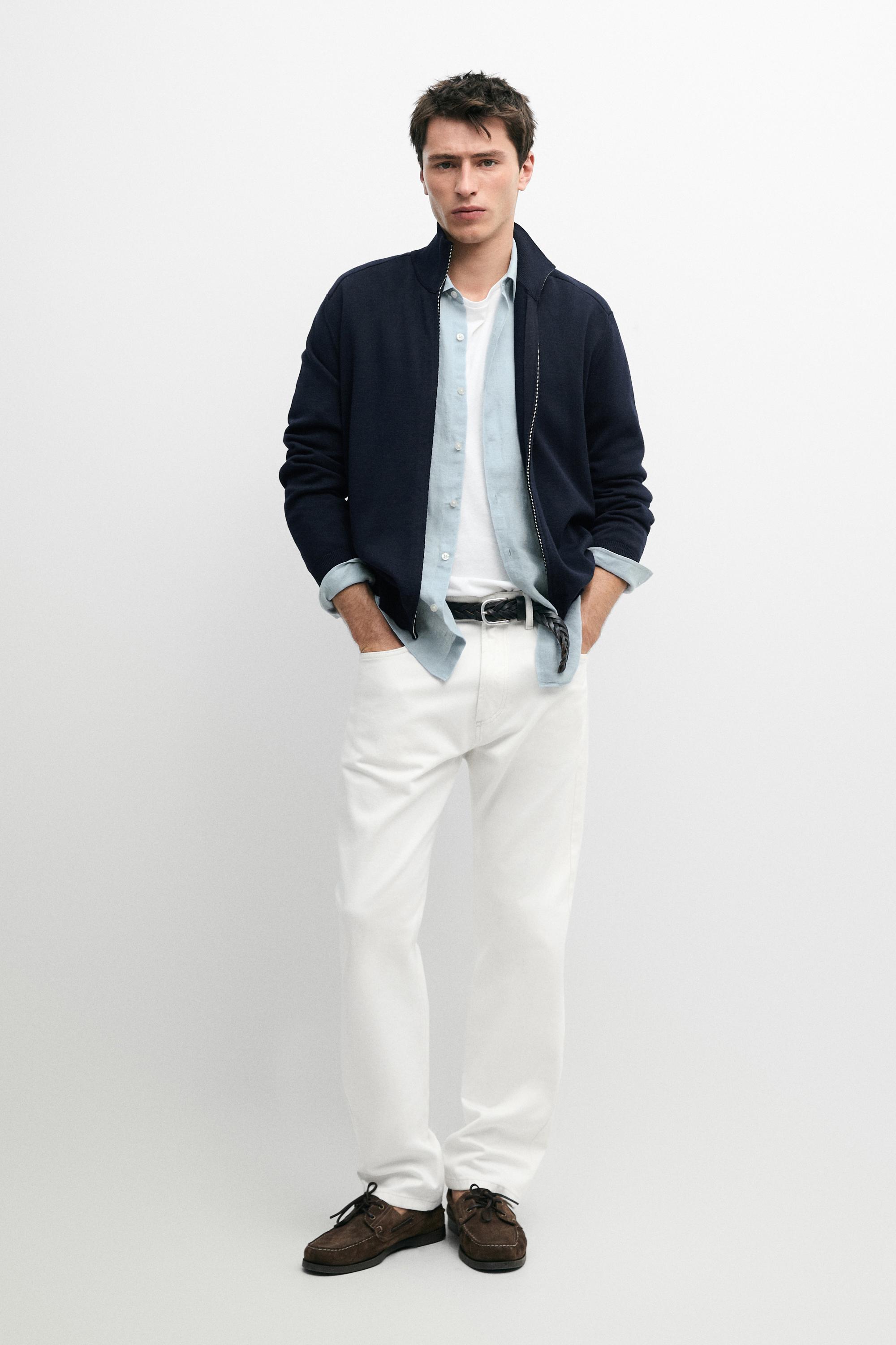 Pamučni pleteni kardigan sa rajsferšlusom