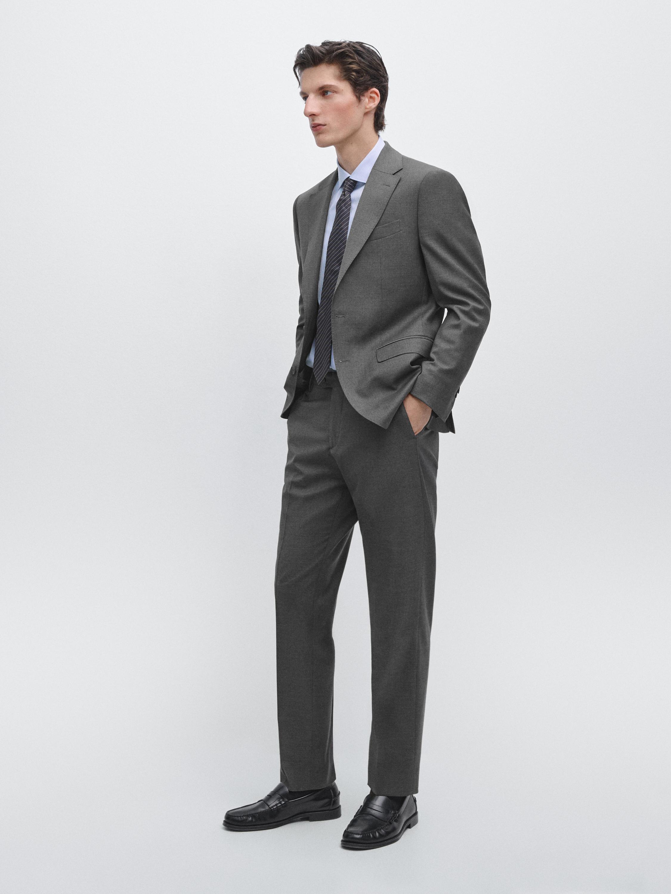 Cold wool suit trousers Grey Suit | Massimo Dutti Cold wool suit trousers Grey Suit | Massimo Dutti