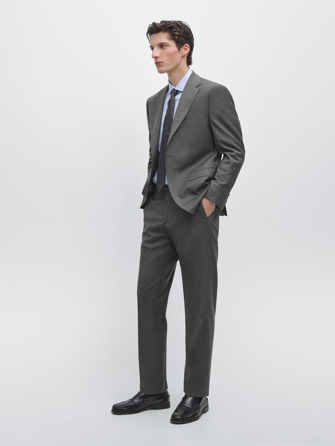 100% cool wool suit blazer — GREY