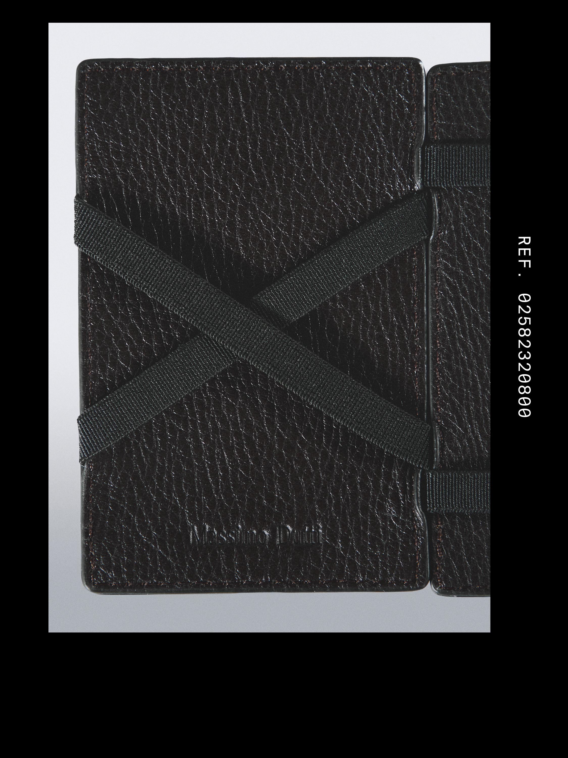 Nappa leather "magic" vertical wallet — BROWN