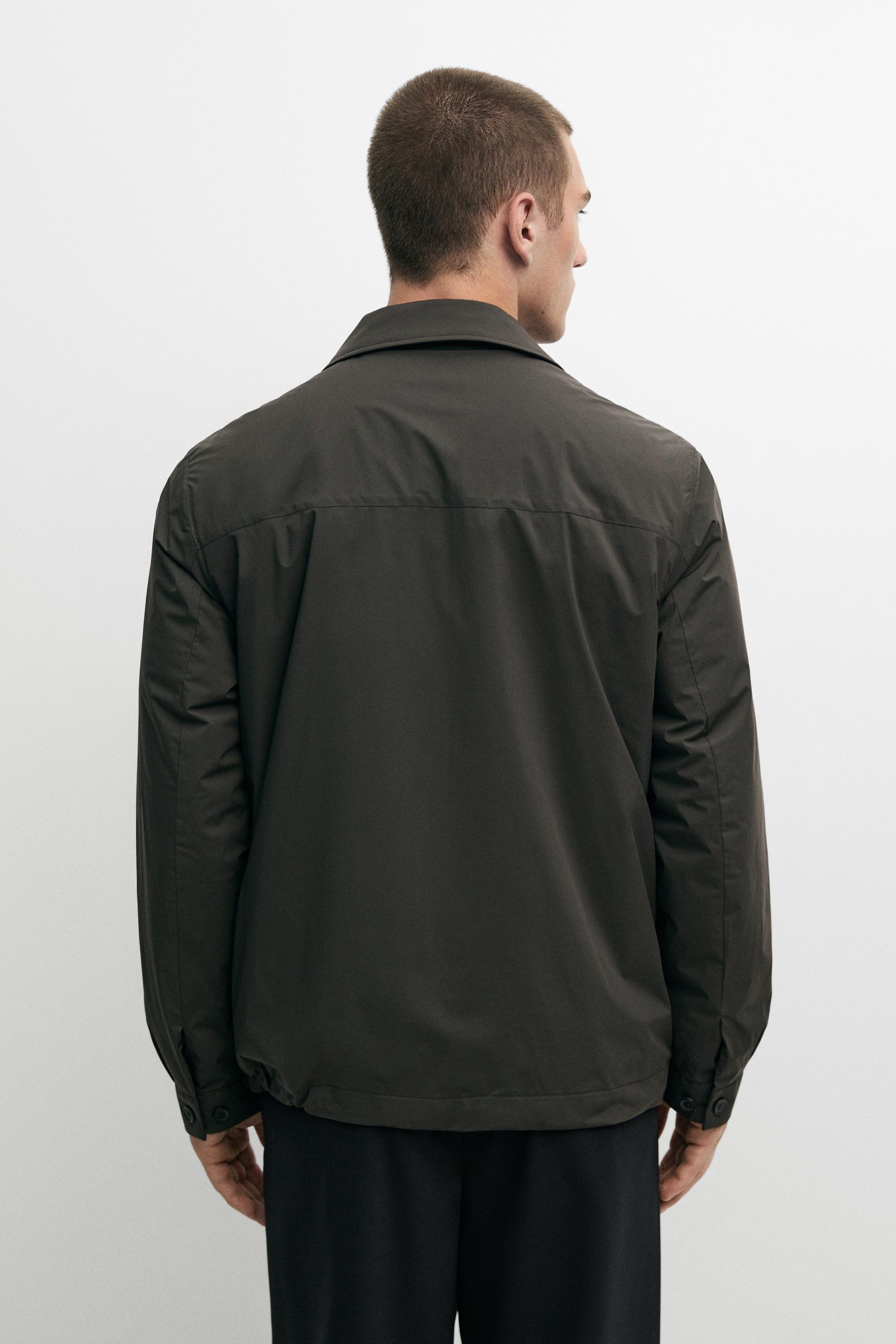 Technical fabric pocket detail jacket — Green-grey