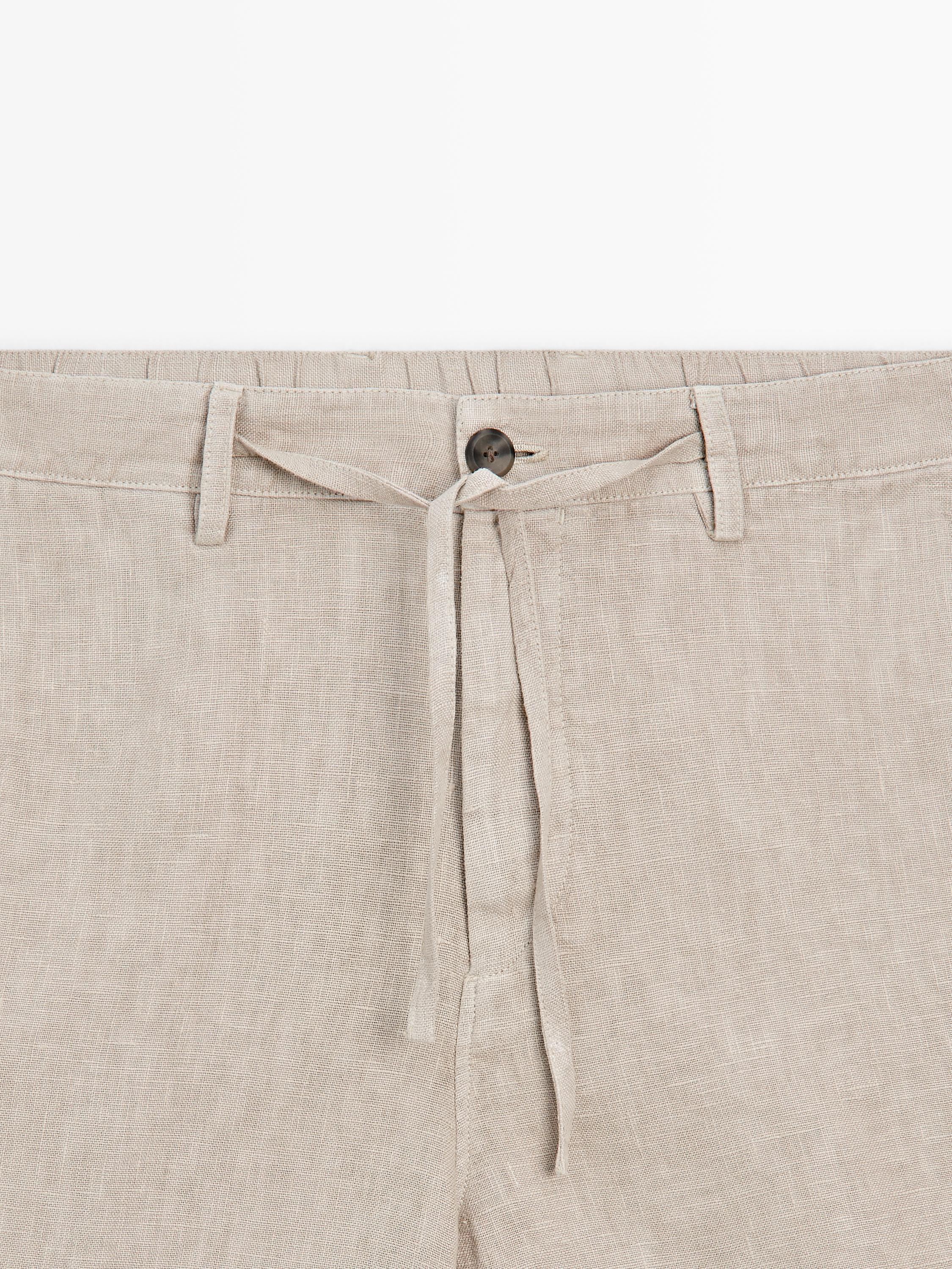 100% linen Bermuda shorts — MINK