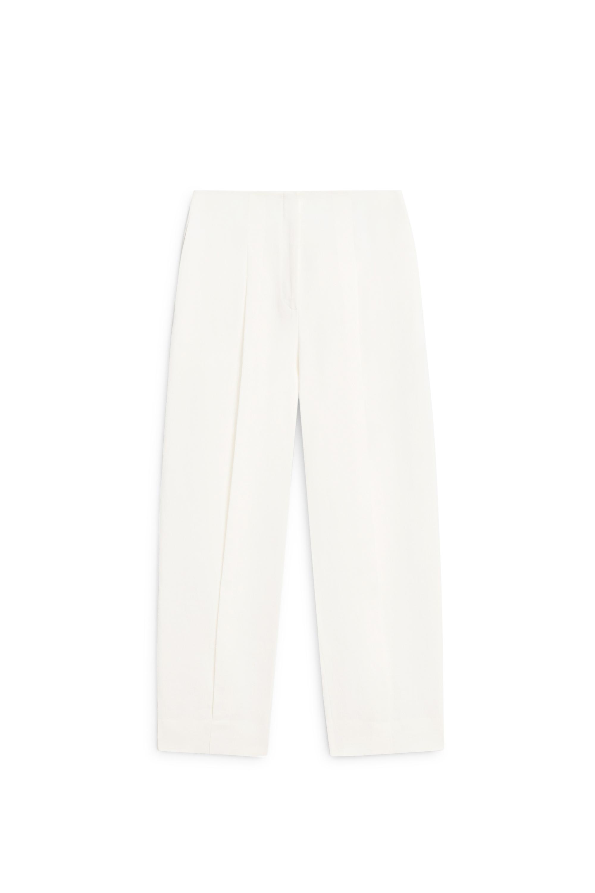 Linen trousers with darts — Off white