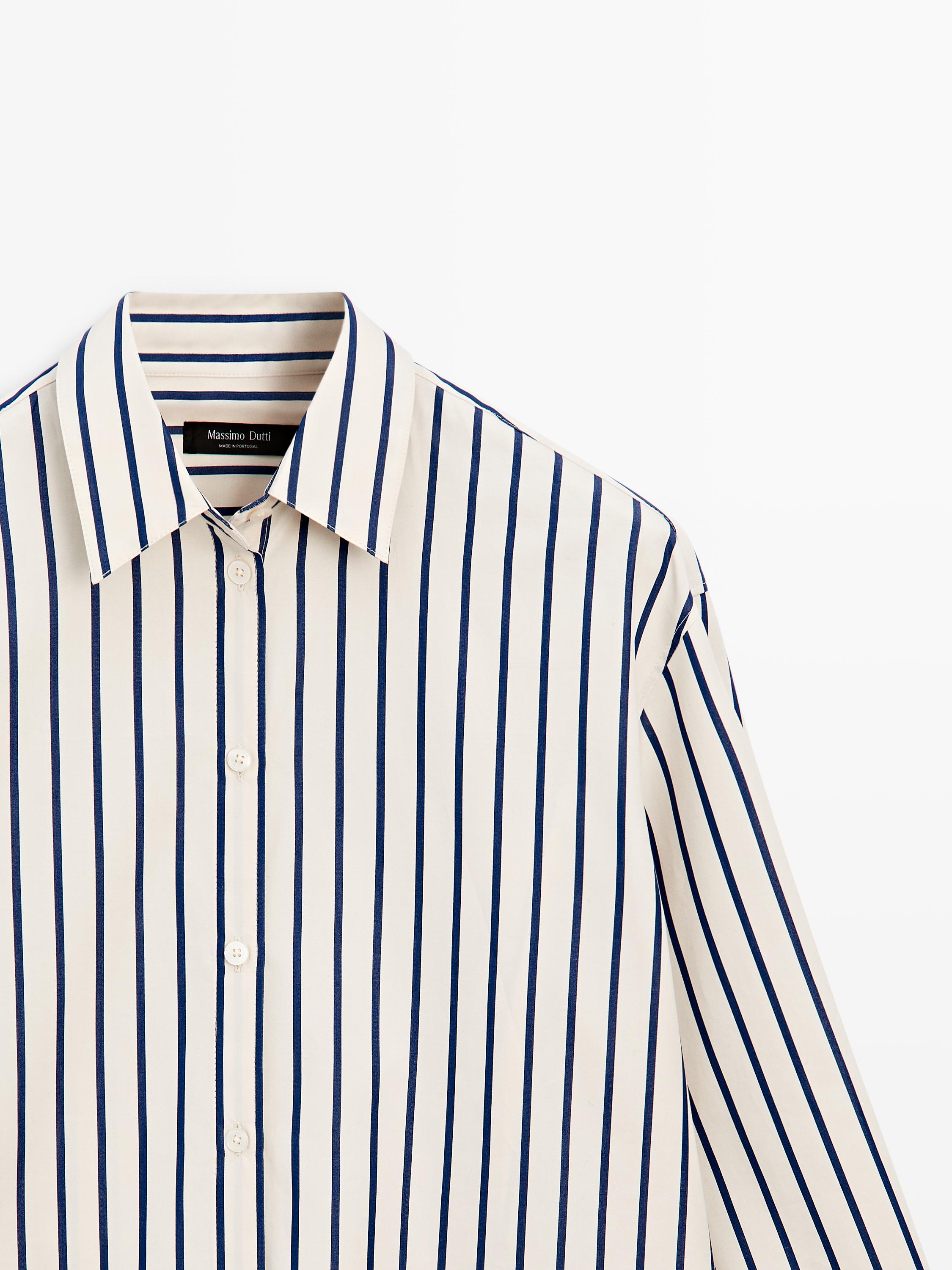 100% cotton striped shirt — Vanilla