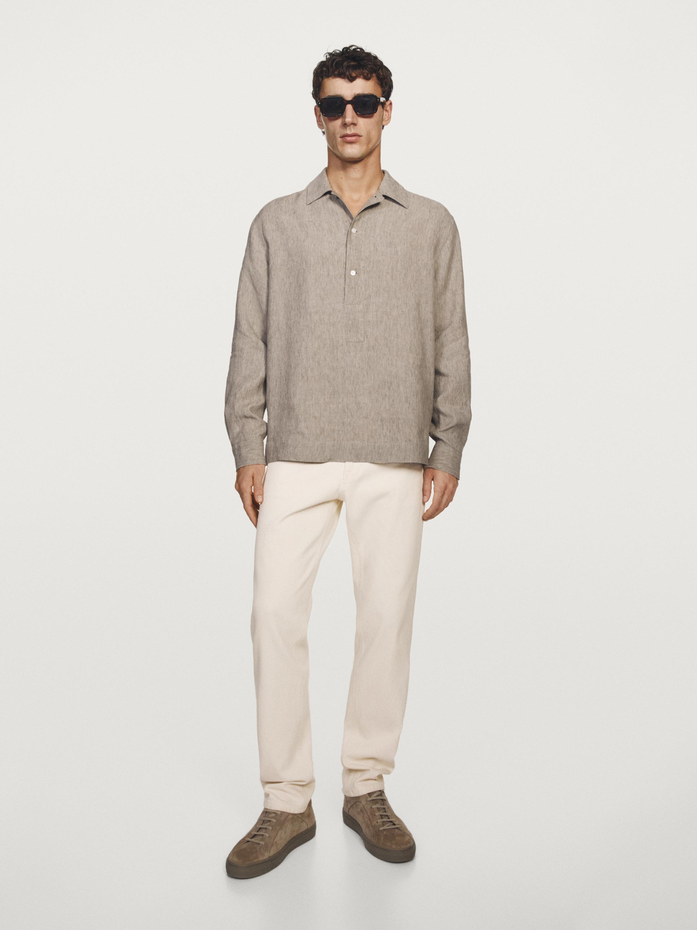 Regular fit linen shirt
